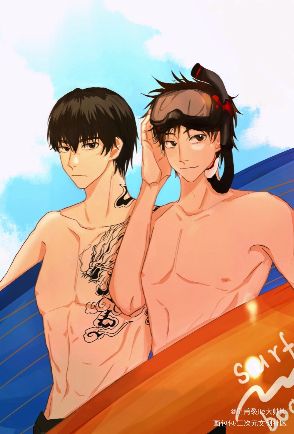 【瓶邪】🏄_盗墓笔记瓶邪板绘绘画作品