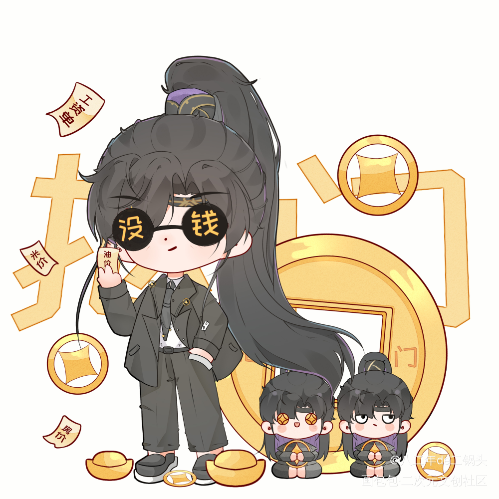 👉扣门👈_代号鸢日系Q版我要上首推同人傅融绘画作品