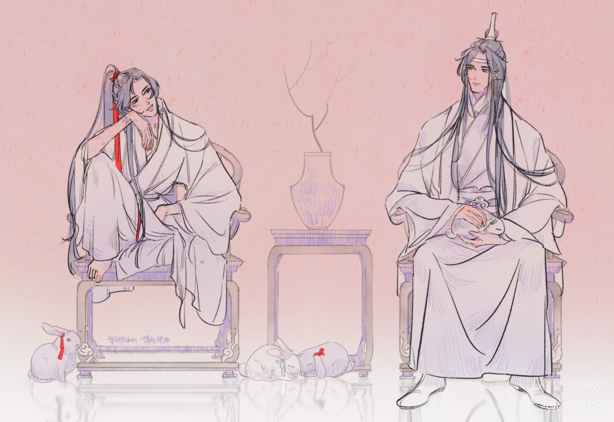 年初窗了的贺图（。_魔道祖师忘羡绘画作品