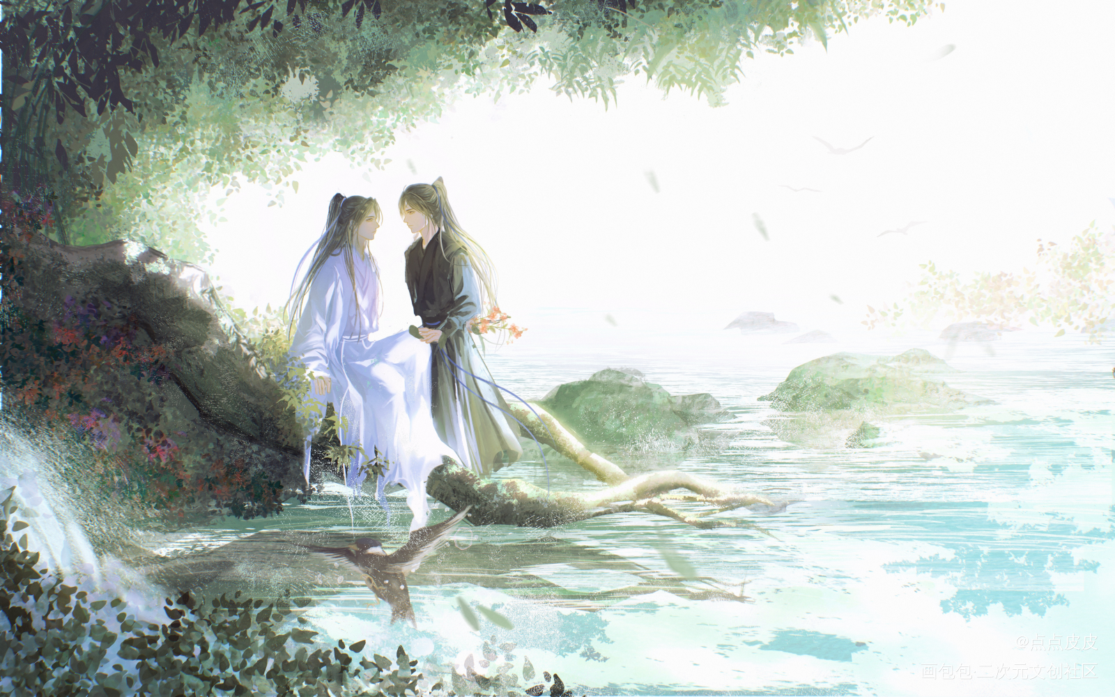 _二哈和他的白猫师尊燃晚绘画作品