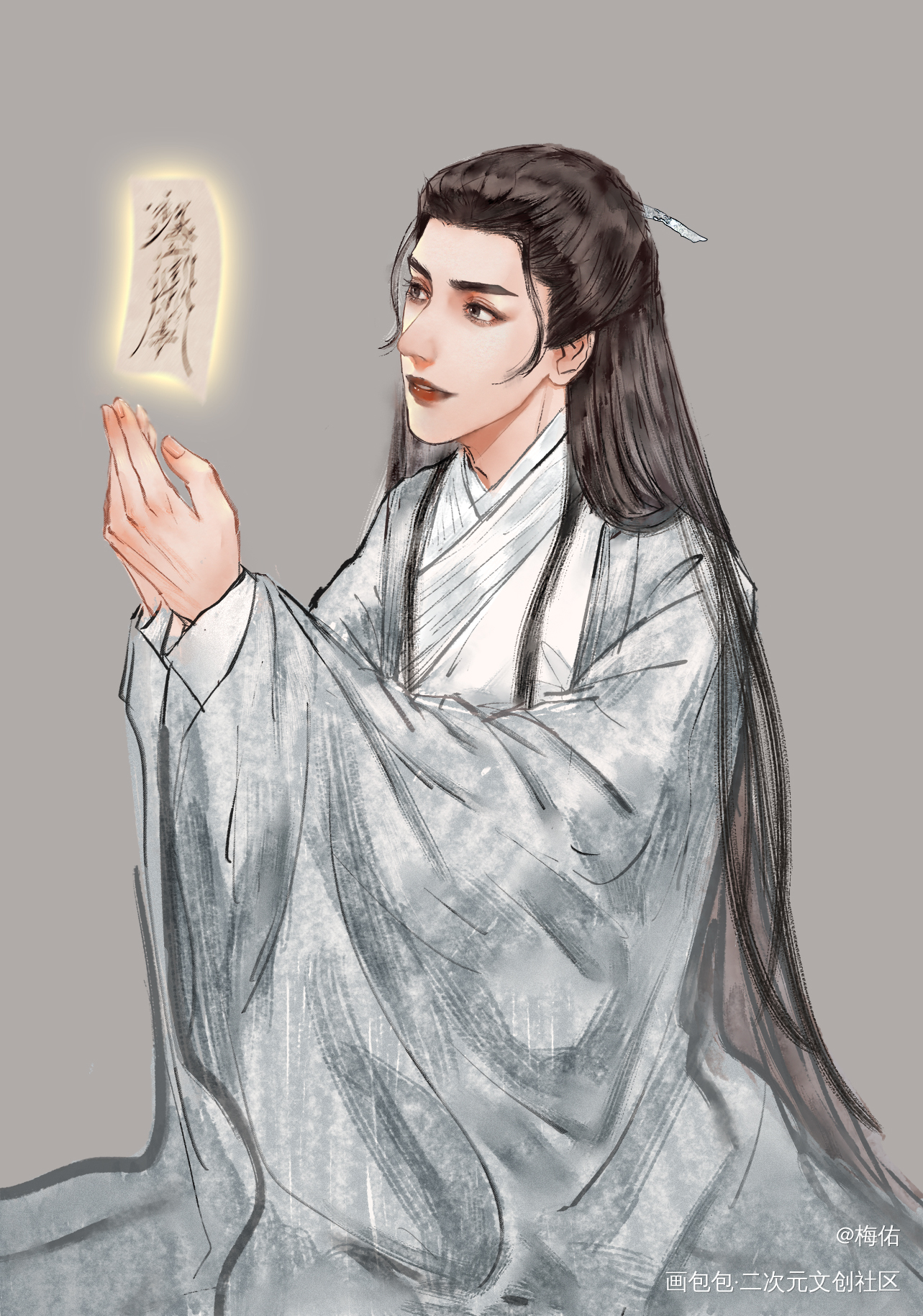_澹台烬古风人物长月烬明​​罗云熙绘画作品