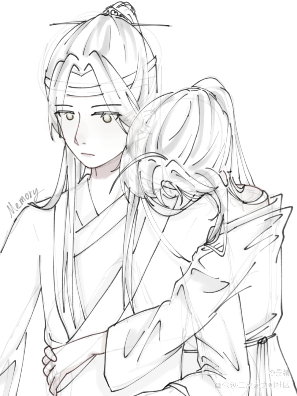 忘羡_魔道祖师忘羡蓝忘机魏无羡绘画作品