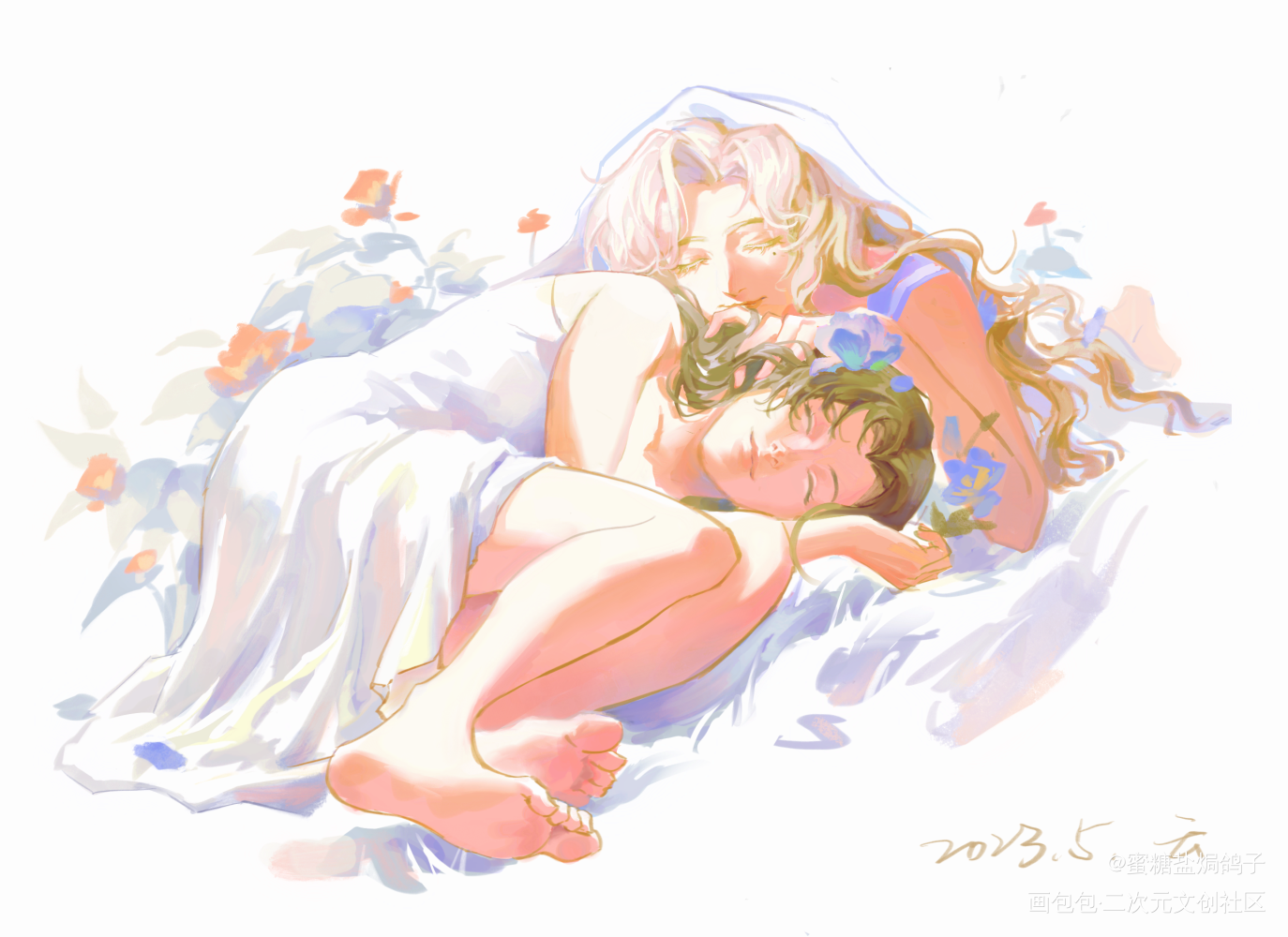 絮语_百合procreate原创oc绘画作品