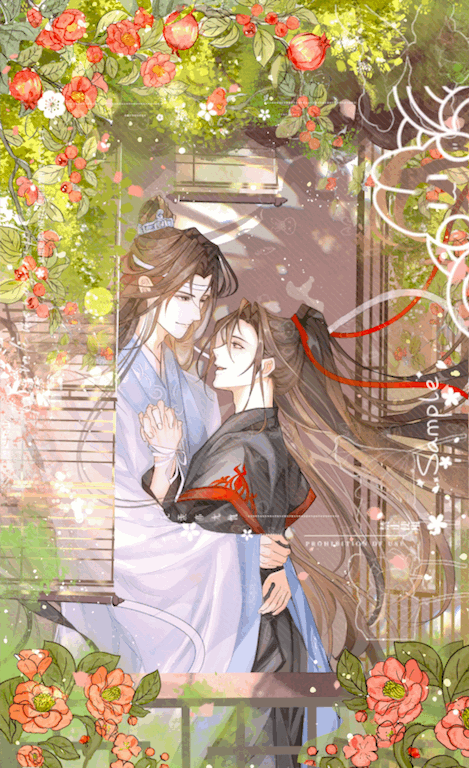 忘羡❤亲上了！_魔道祖师忘羡魏无羡魏无羡蓝忘机墨香铜臭绘画作品