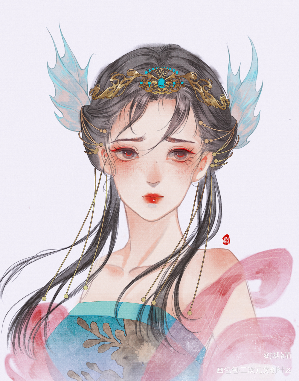 头像_水墨古风头像板绘插画原创绘画作品