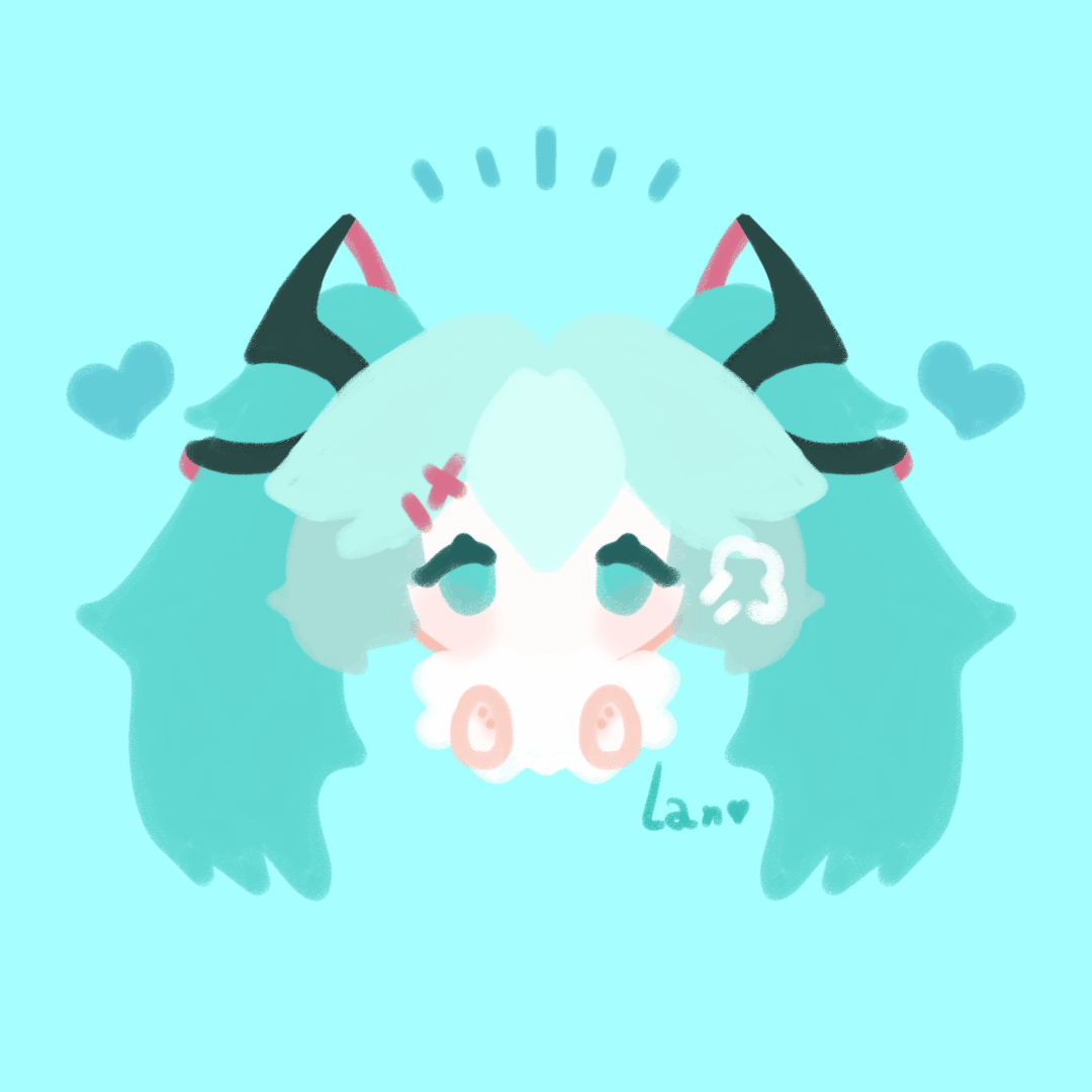 初音呼呼ớ ₃ờ_初音未来初音Q版这是什么亲一口qq头初音miku绘画作品