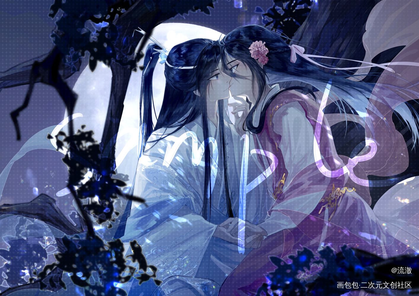 忘羡_魔道祖师忘羡蓝忘机魏无羡绘画作品