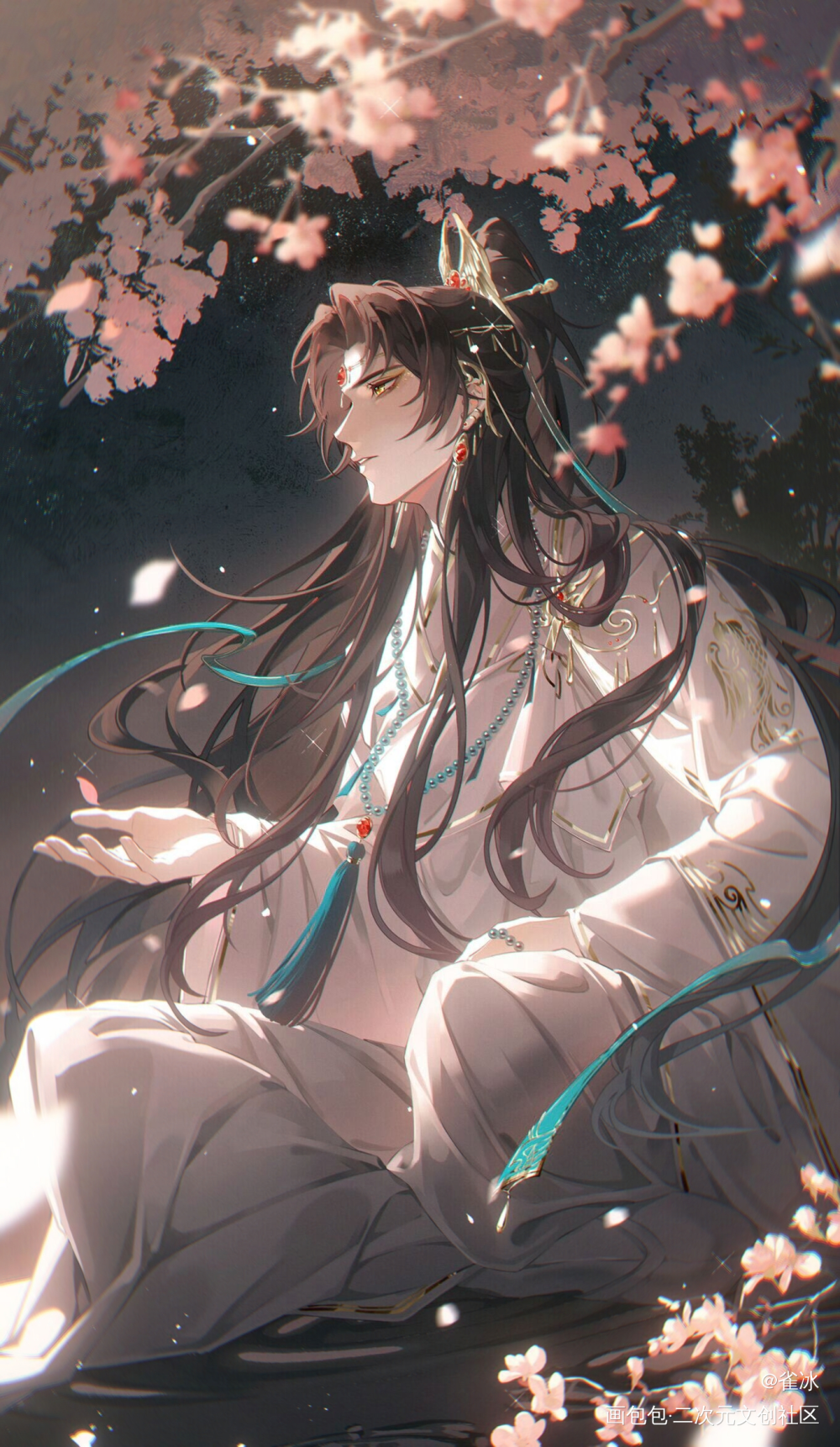 摸了凤凰！_提灯映桃花淮上绘画作品