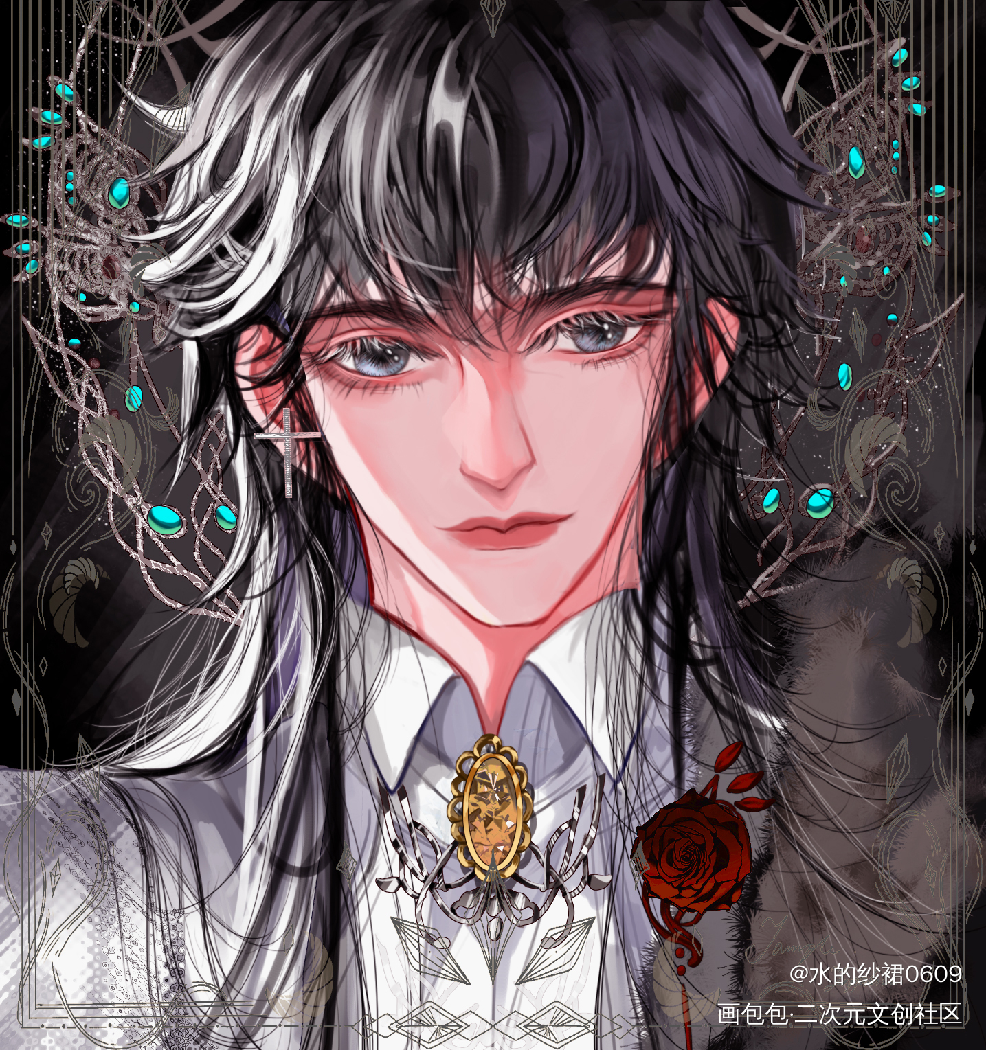 白六_我在惊悚游戏里封神白六我在无限游戏里封神绘画作品