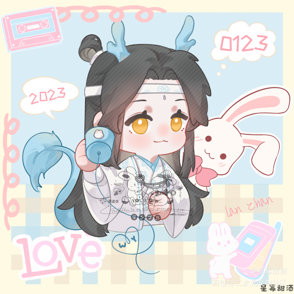 叽生贺第一弹_魔道祖师忘羡蓝忘机Q版我要上首推头像同人墨香铜臭绘画作品