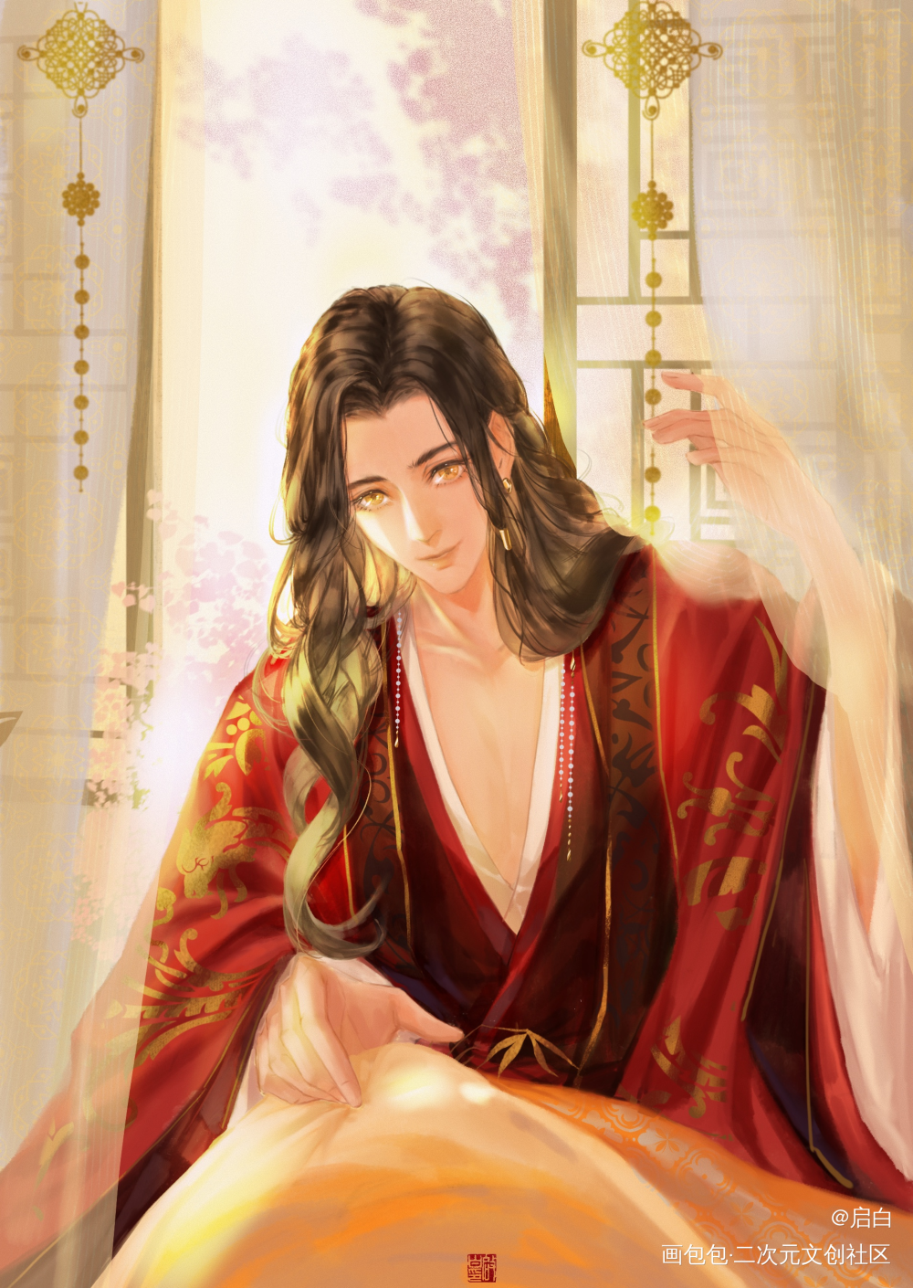 刘辩，王妃咪啾_代号鸢插画同人广陵王代号鸢刘辩绘画作品