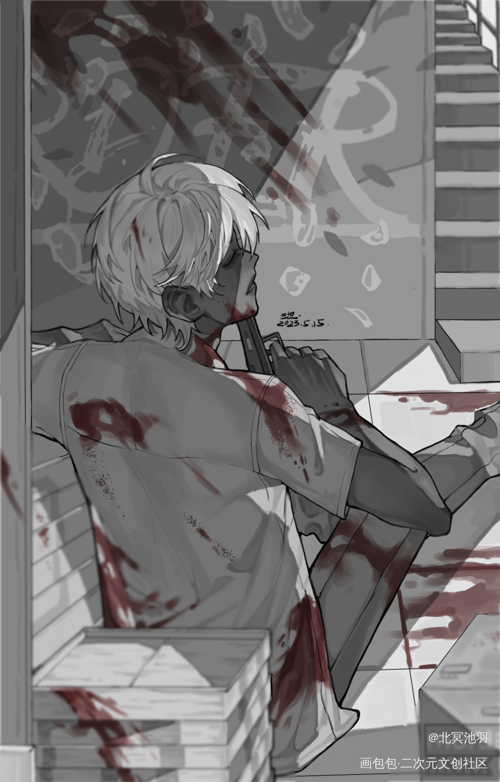 我死了之后才会有人爱我。_我要上首推插画绘画原创oc绘画作品