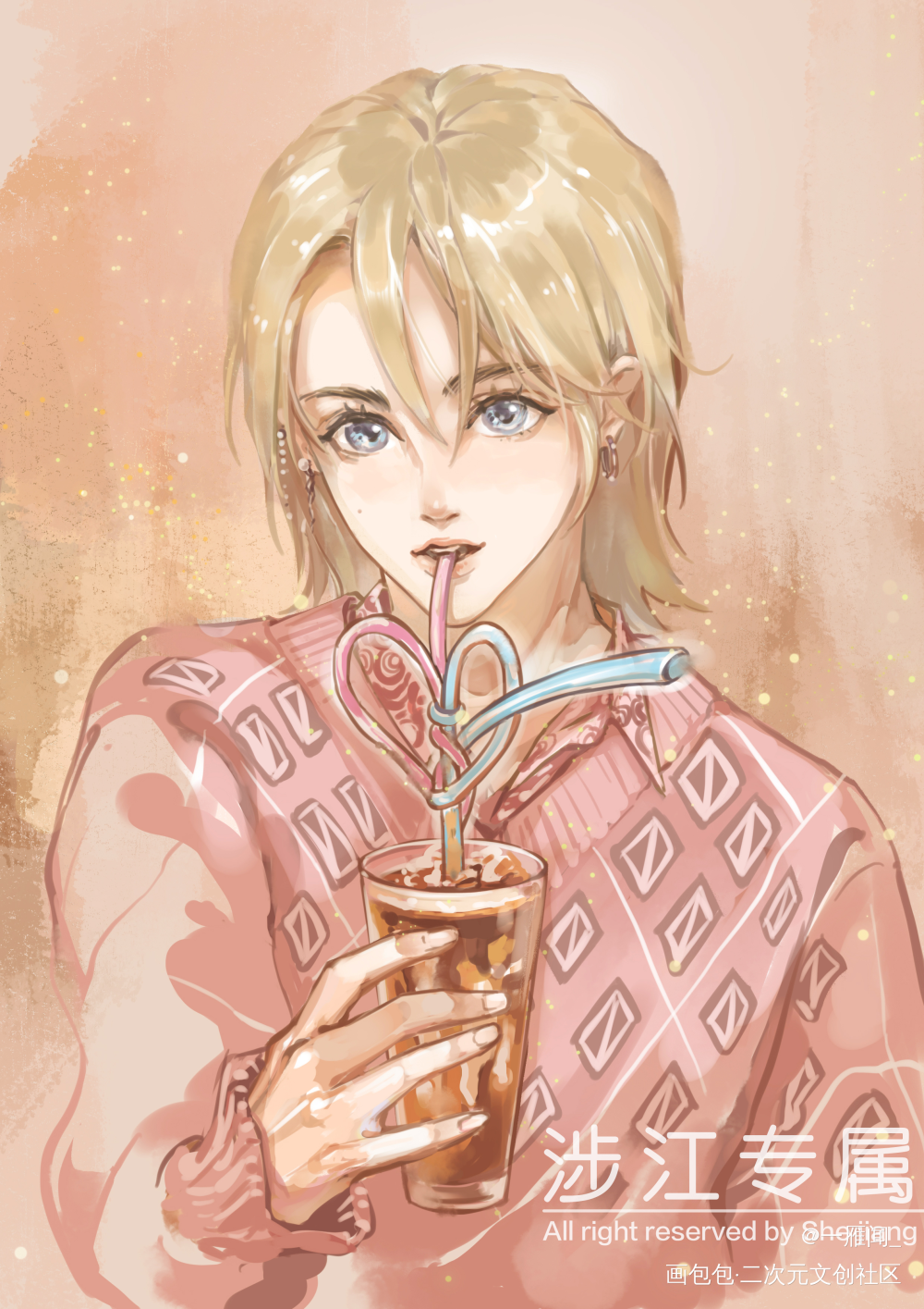 #参与话题Adi请你喝奶茶#_附加遗产188男团温小辉水千丞绘画作品