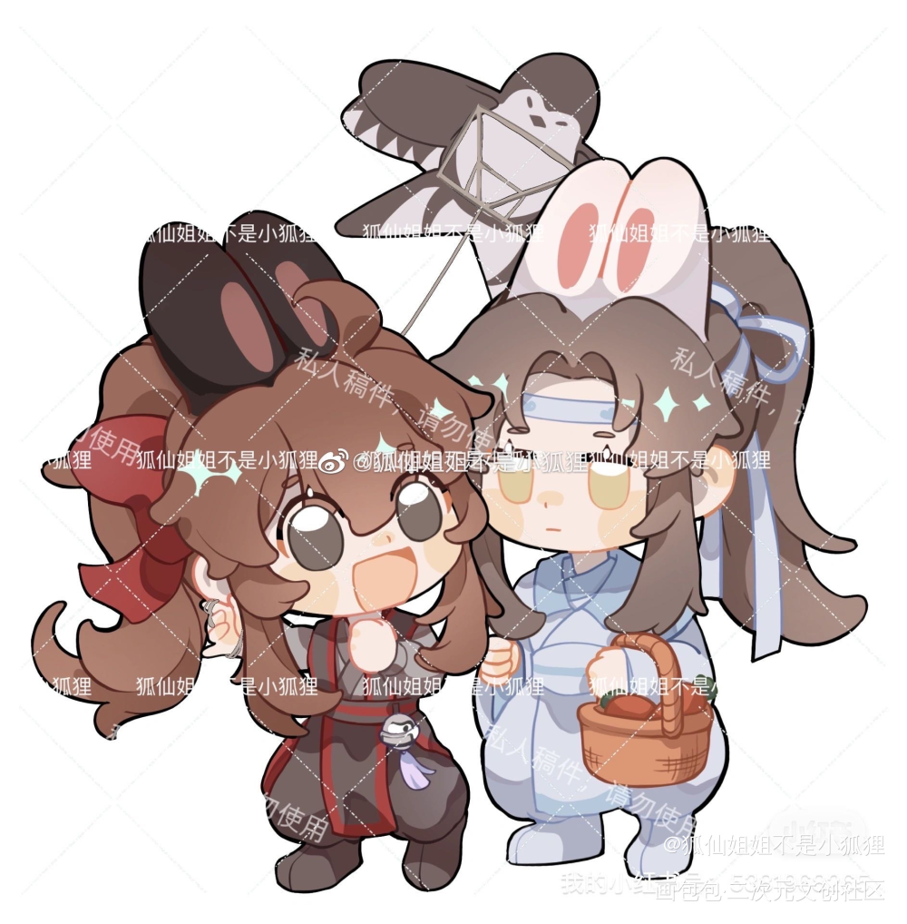 忘羡Q版_魔道祖师忘羡蓝忘机魏无羡魔道祖师Q版绘画作品
