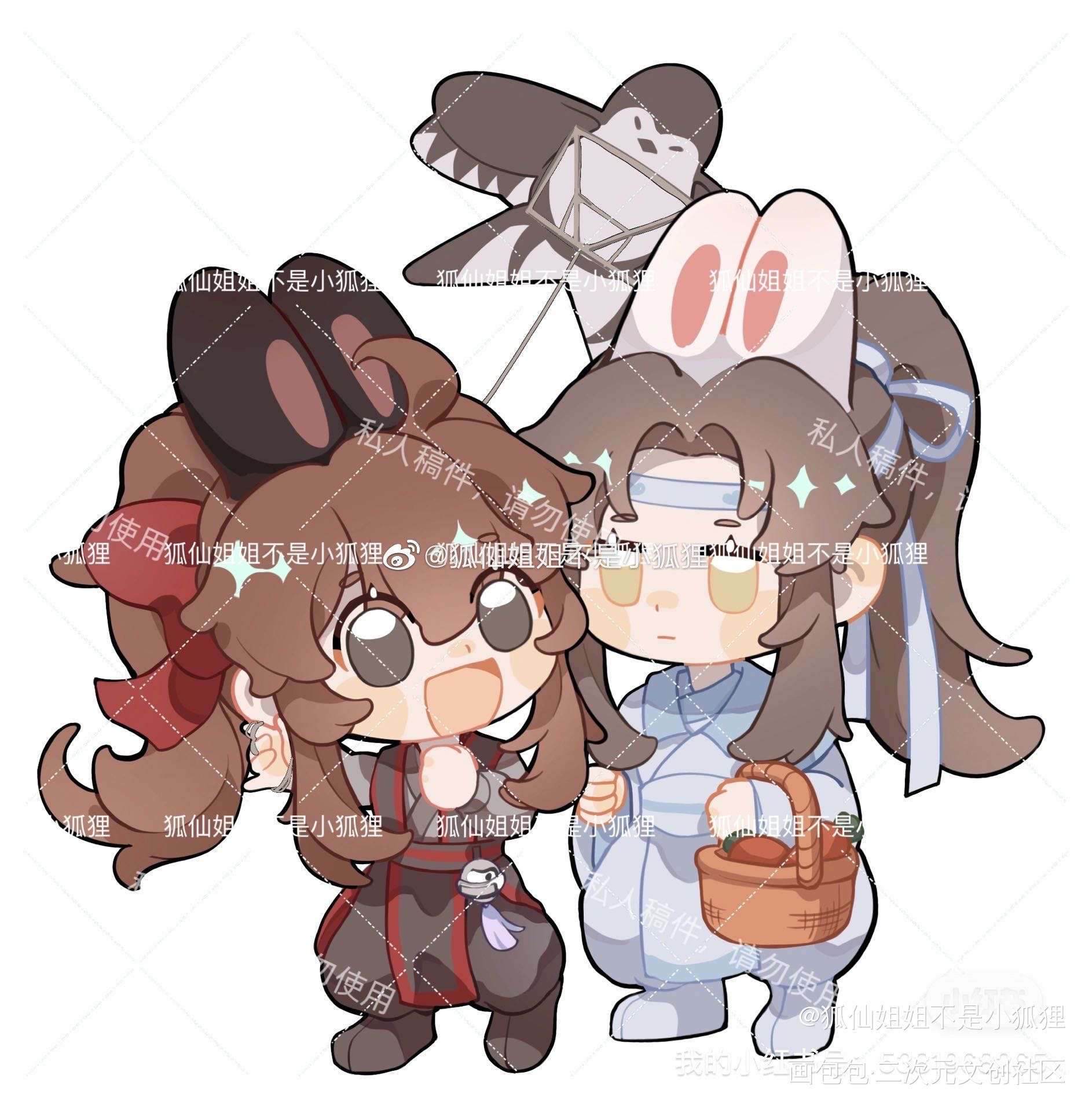 忘羡Q版_魔道祖师忘羡蓝忘机魏无羡魔道祖师Q版绘画作品