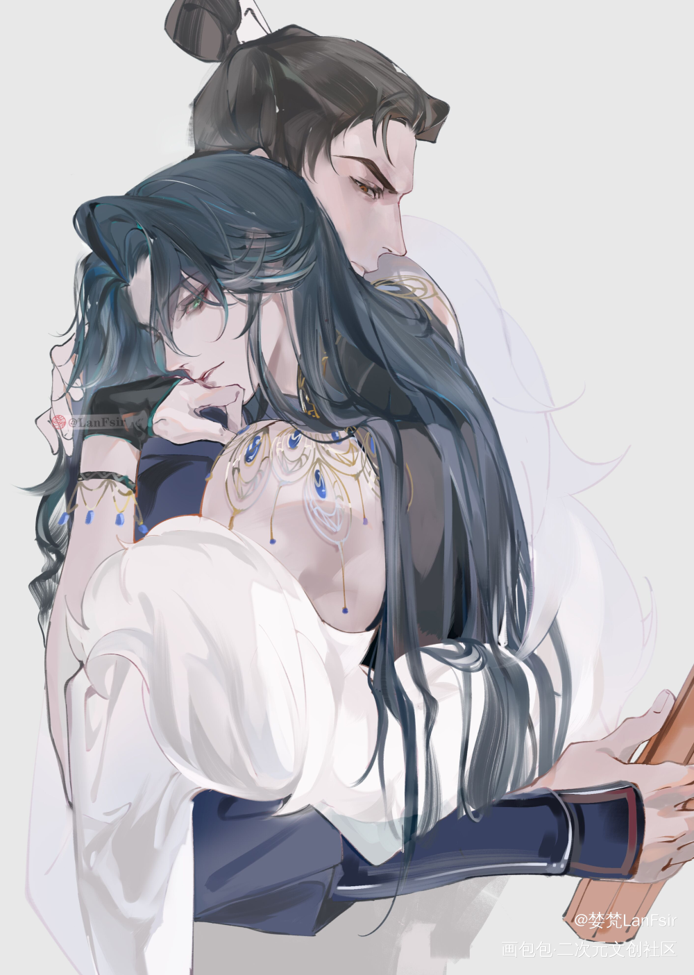 颜良文丑_代号鸢鸢颜文绘画作品