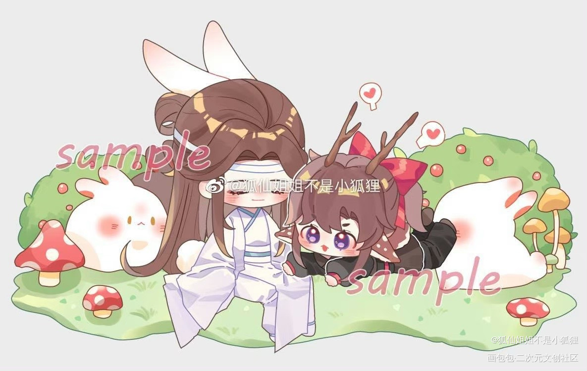 忘羡Q版_魔道祖师忘羡蓝忘机魏无羡魔道祖师Q版绘画作品