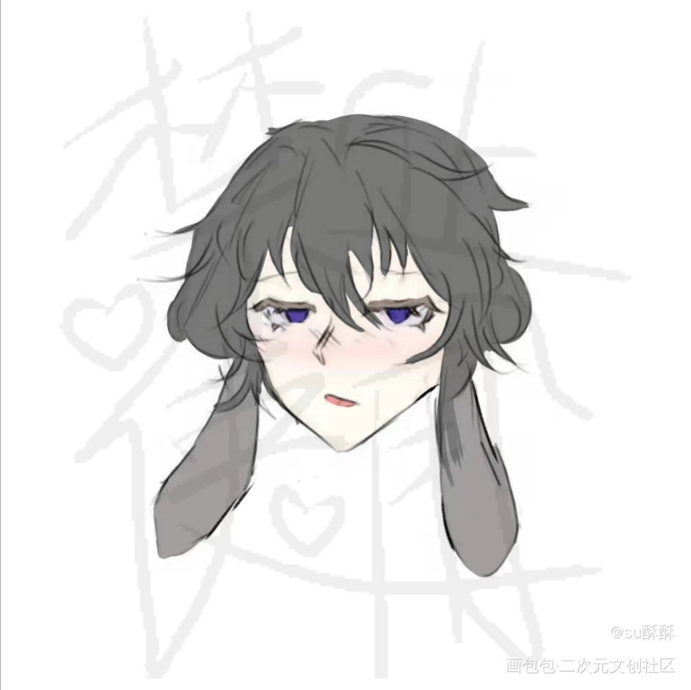 兔头钥匙扣_绘画作品