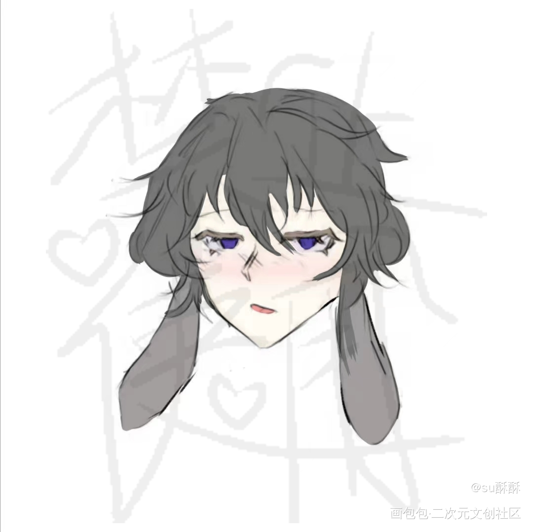 兔头钥匙扣_绘画作品