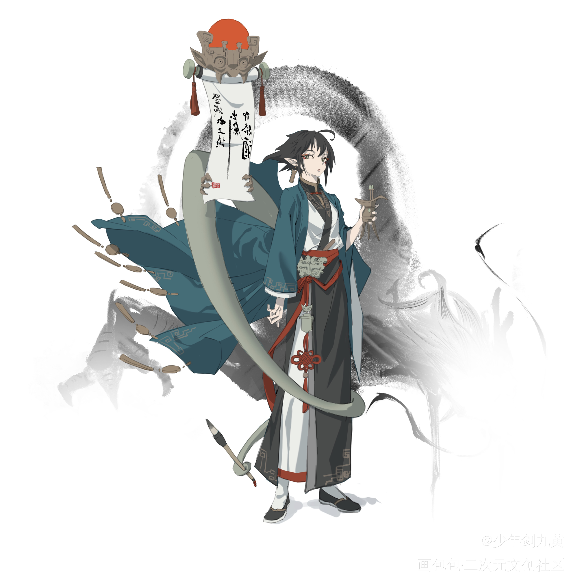 玉龙_平涂原画二次元板绘oc绘画作品