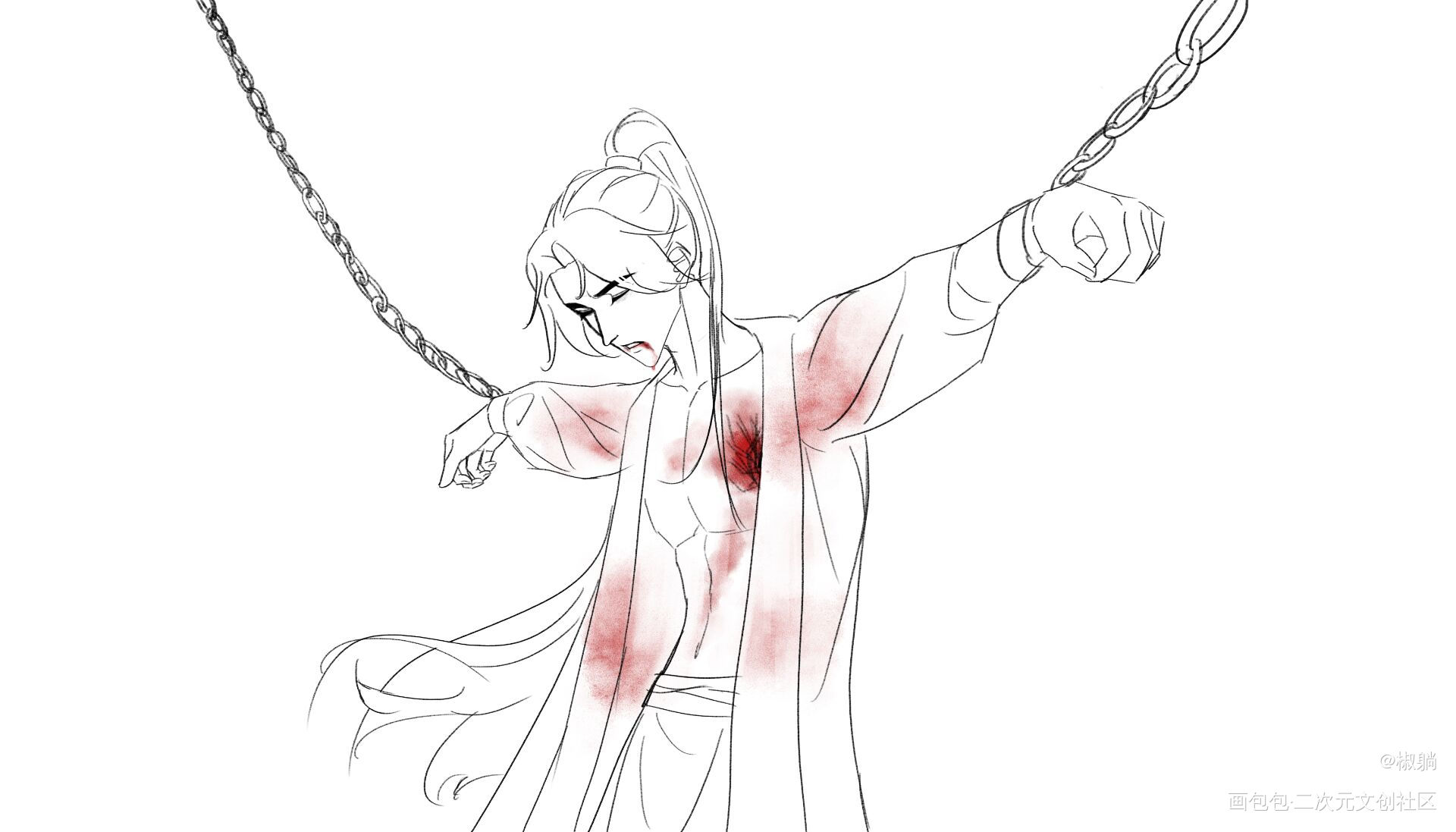 2组_二哈和他的白猫师尊燃晚绘画作品