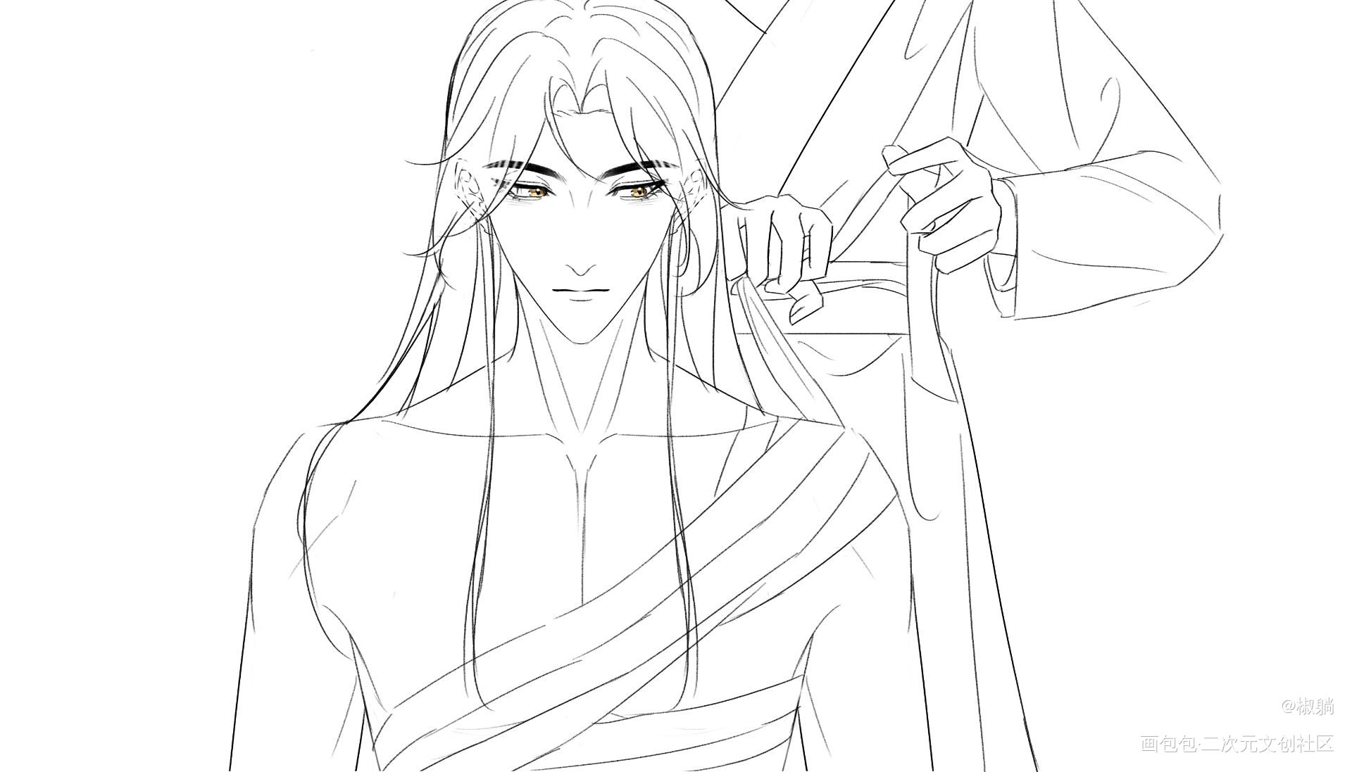 画燃晚手书，很喜欢的几张，1组_二哈和他的白猫师尊燃晚绘画作品