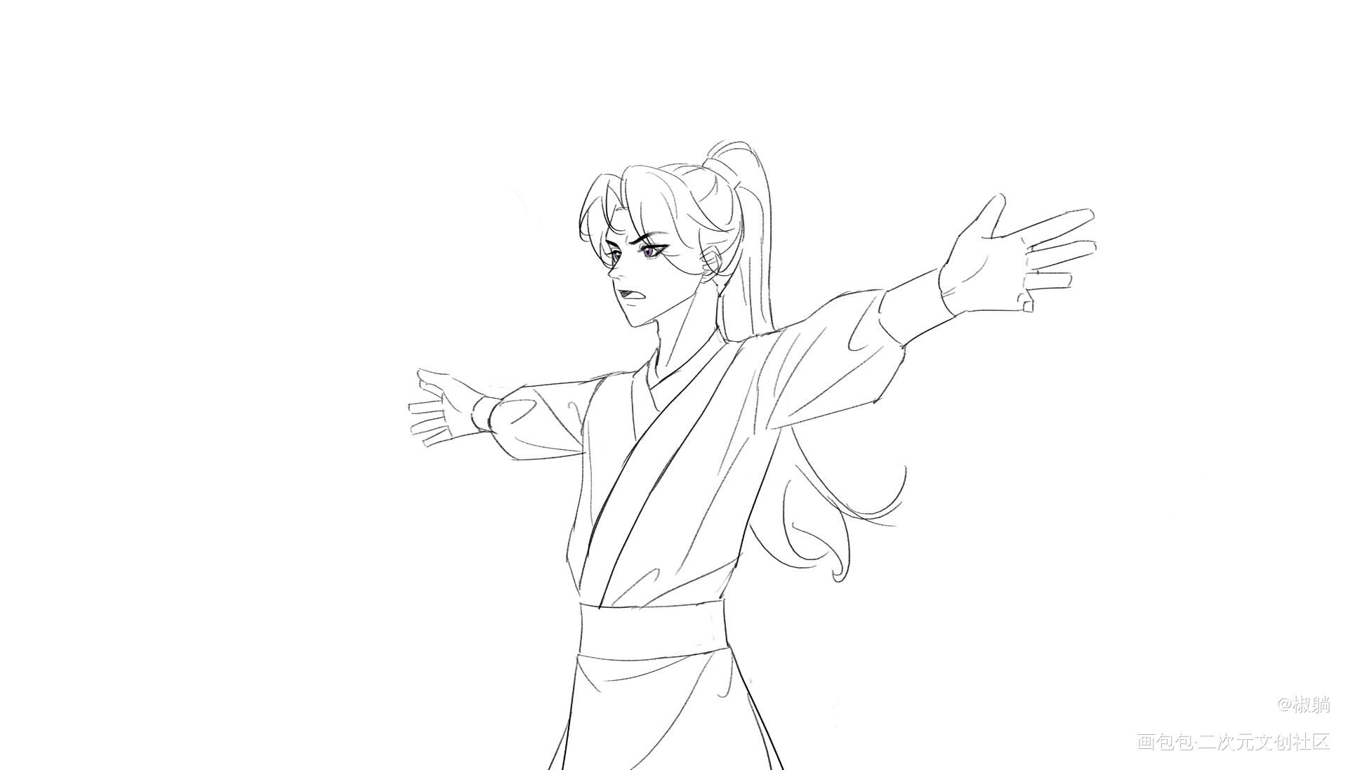2组_二哈和他的白猫师尊燃晚绘画作品