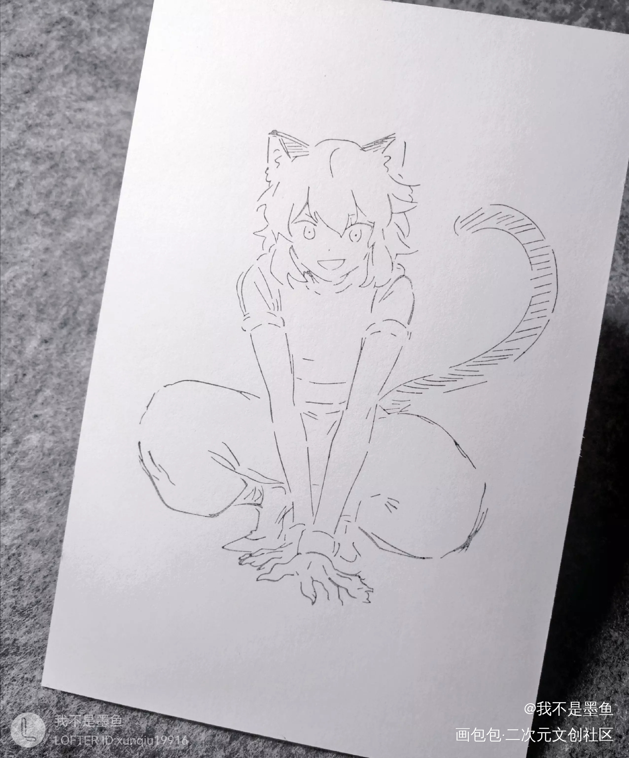 堆一下_罗小黑战记罗小黑橡皮章绘画作品