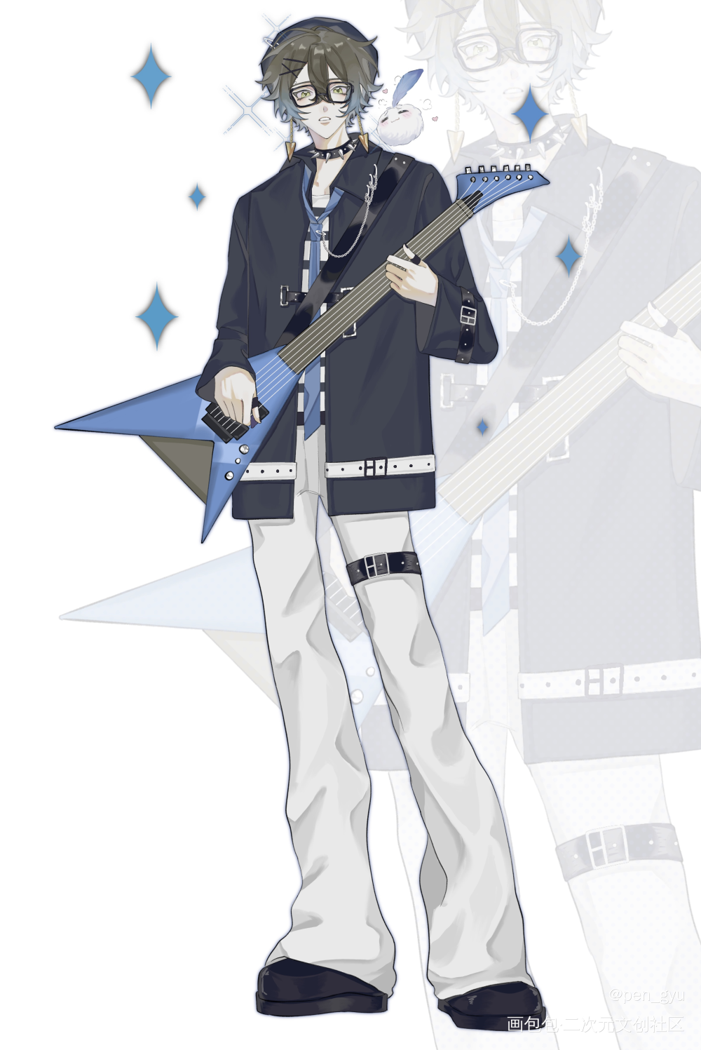 电吉他_nijisanjien绘画作品