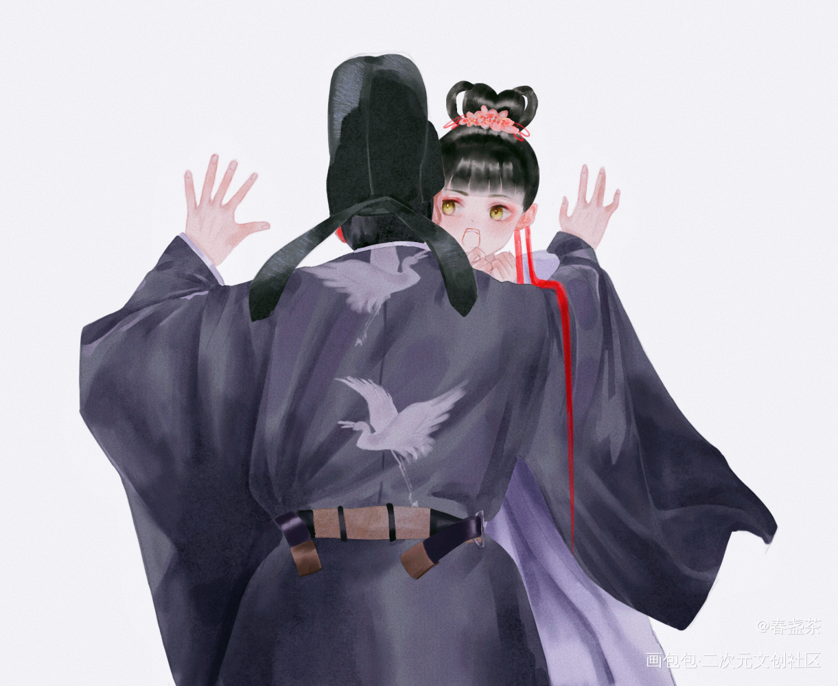 躲什么_彩色漫画板绘涂摸鱼页绘画作品