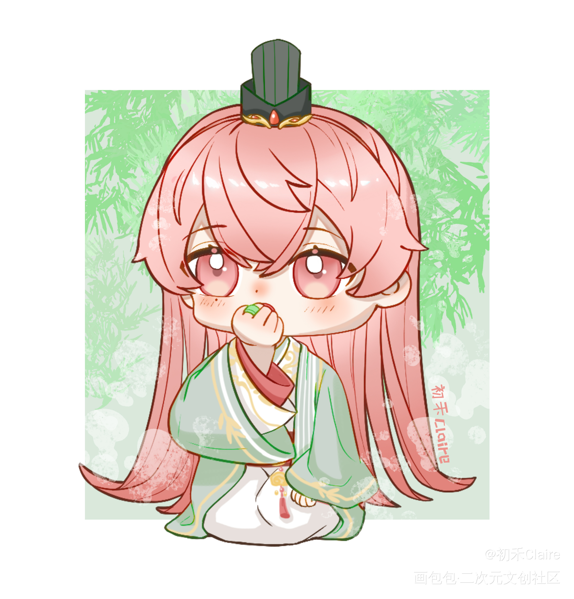 【代号鸢】呀，殿下_代号鸢Q版插画同人代号鸢袁基绘画作品