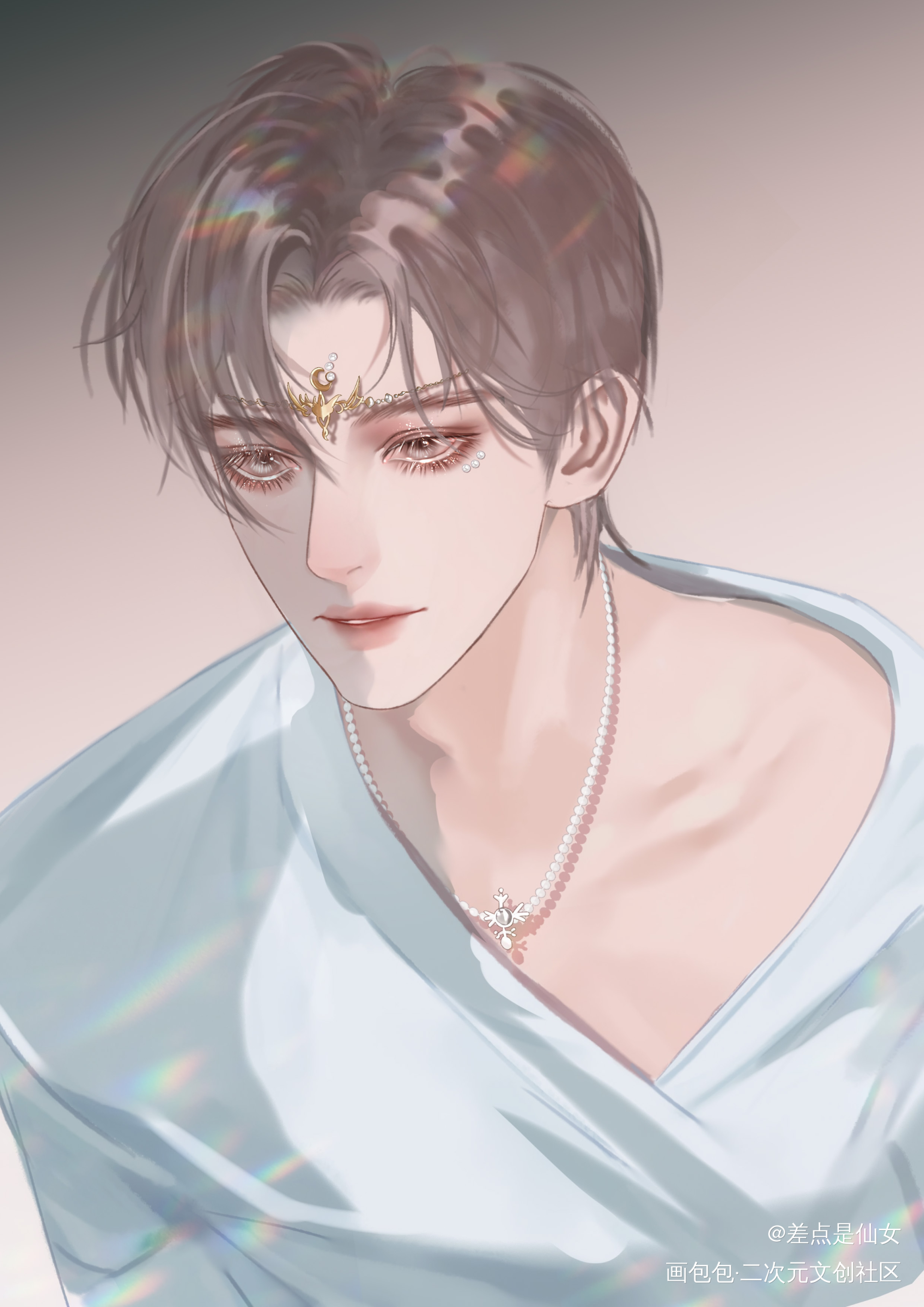 两张摸鱼～左滑看小哥哥_谁把谁当真188男团妹叔黎朔赵锦辛绘画作品