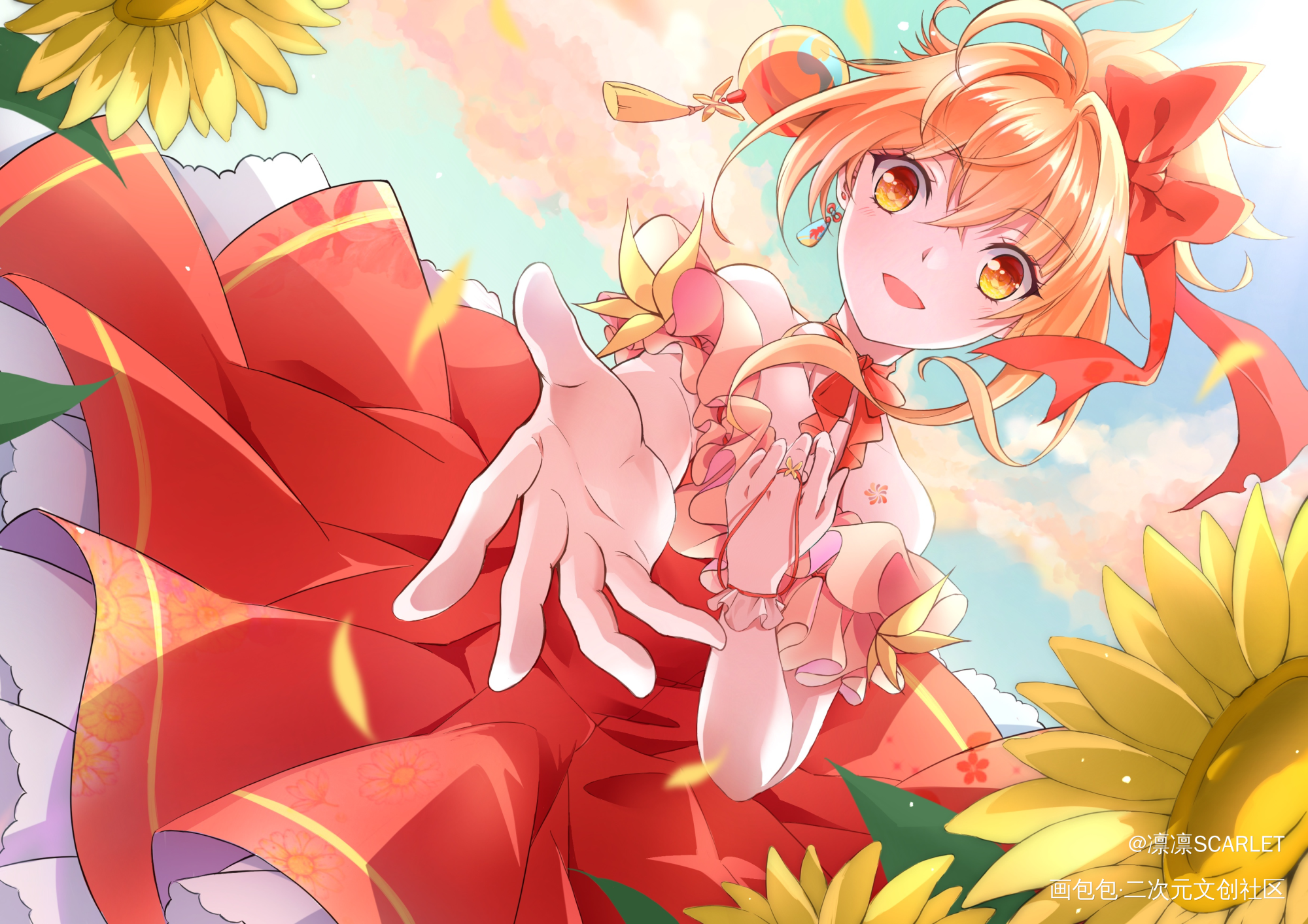 【原神】【宵宫】画了甜妹宵宫_原神板绘涂摸鱼页宵宫绘画作品