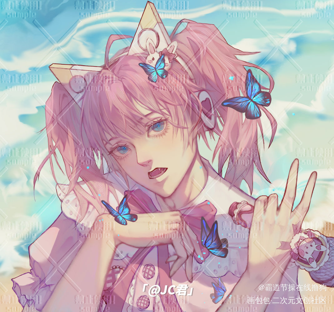 被白嫖的一张稿_厚涂插画同人oc绘画作品