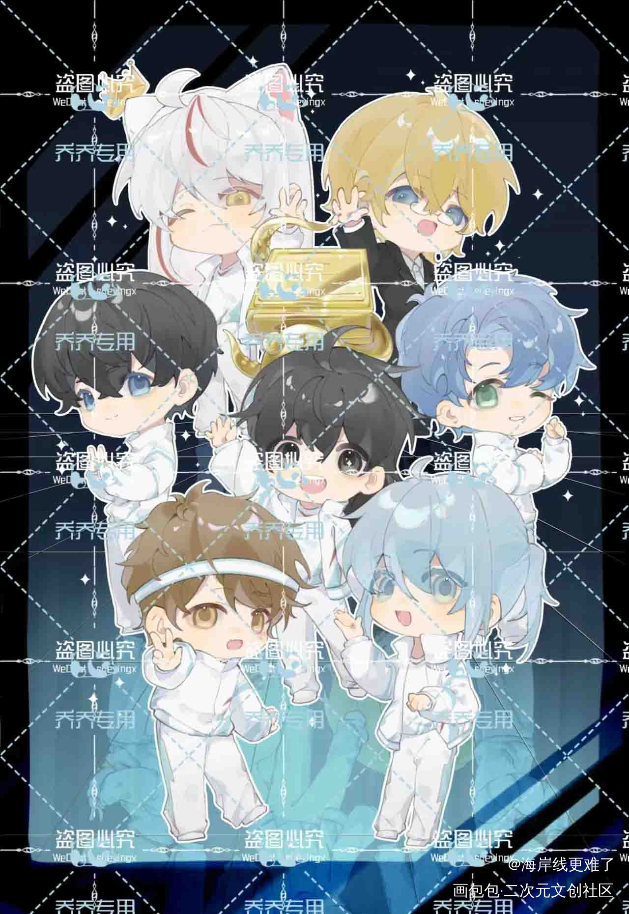 帝国荣耀_第五人格板绘涂摸鱼页平涂Q版绘画作品