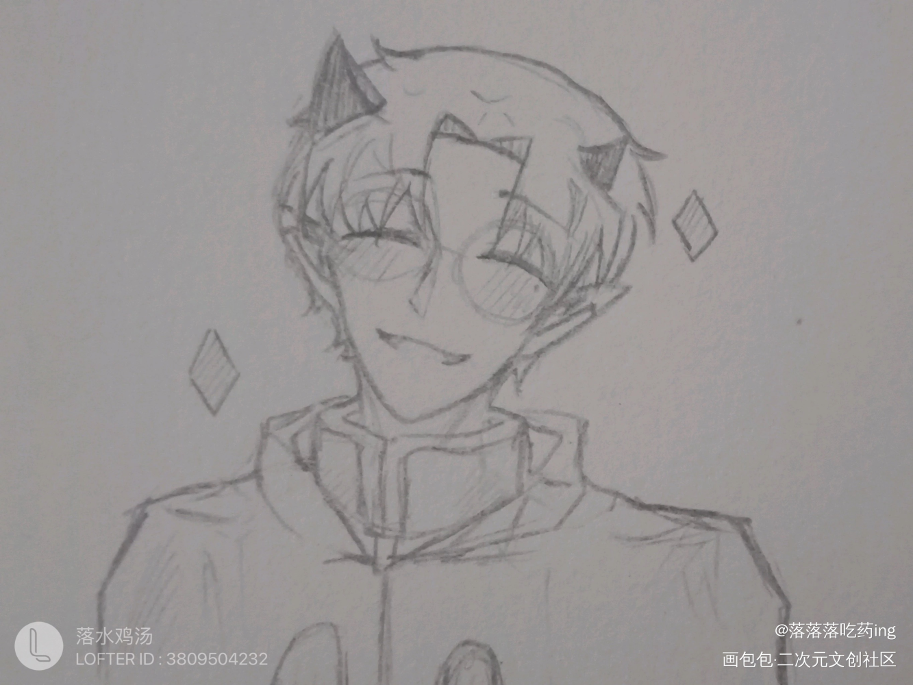 哦哦是学长_入间同学入魔了绘画作品