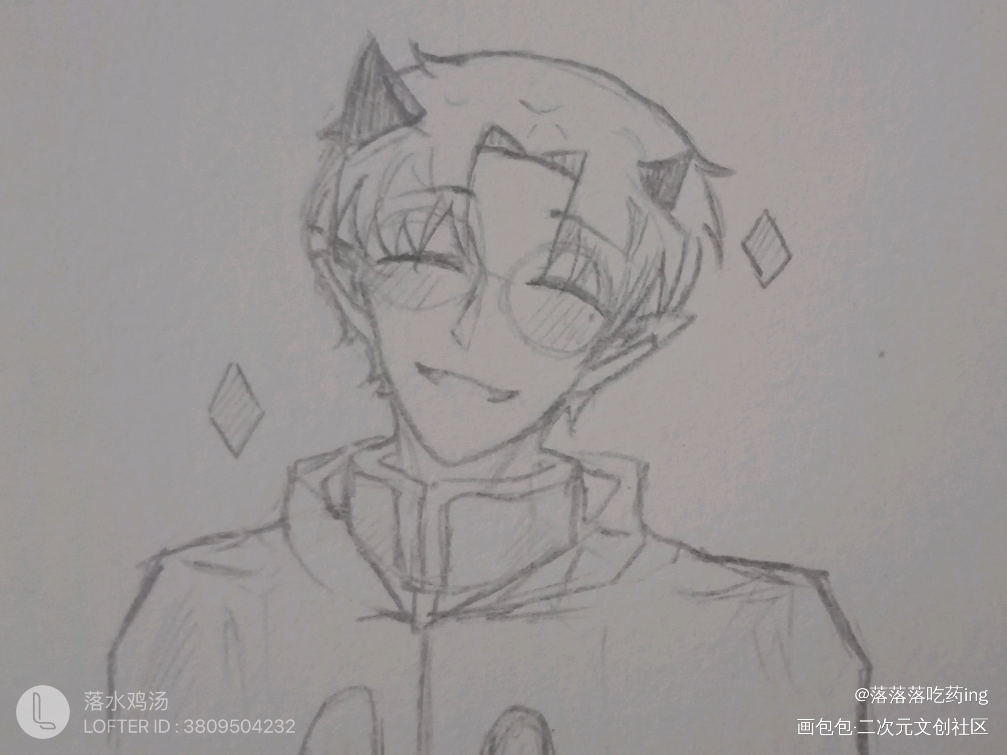 哦哦是学长_入间同学入魔了绘画作品