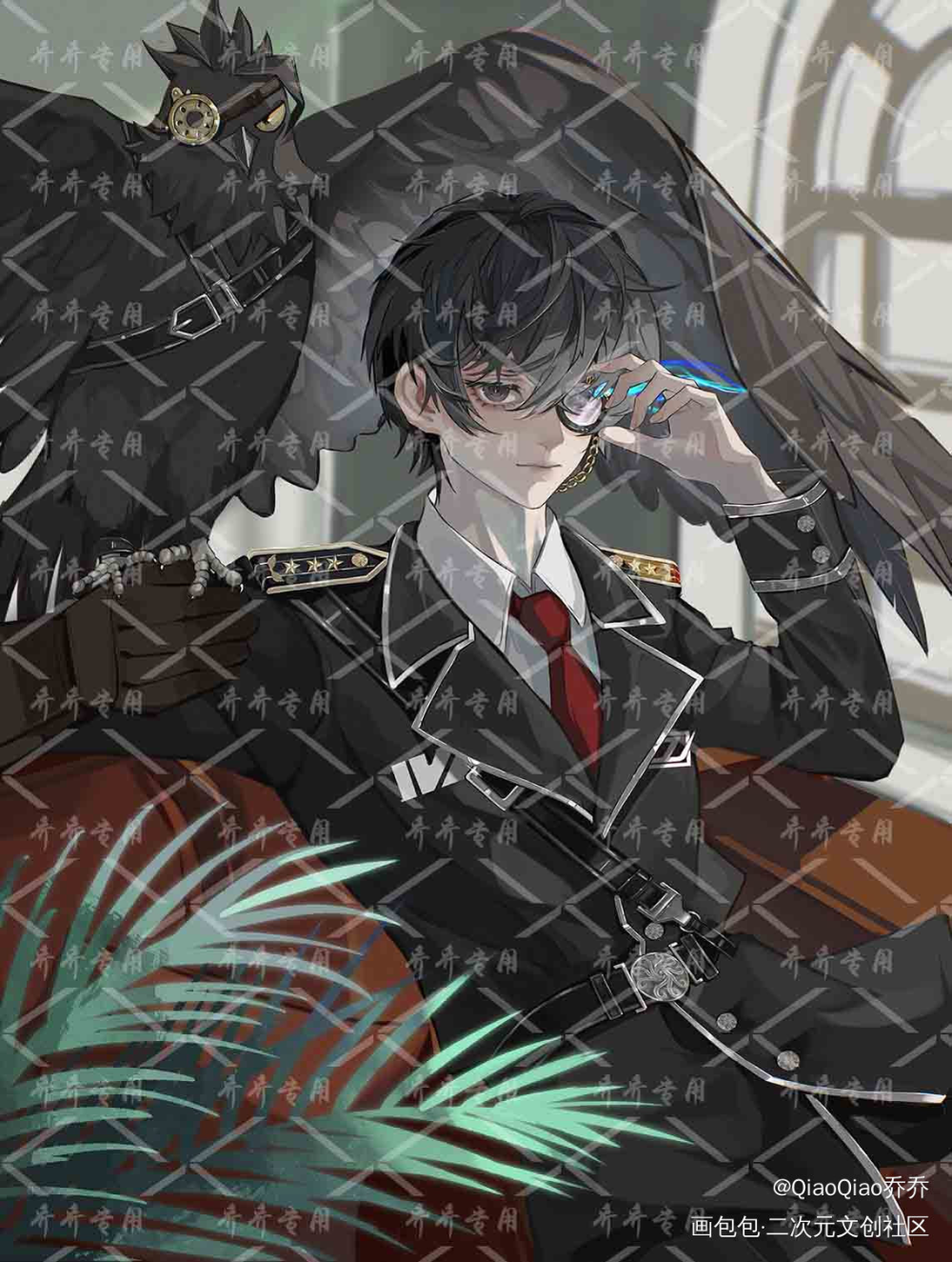 张遇见_第五人格板绘涂摸鱼页平涂制服军装绘画作品