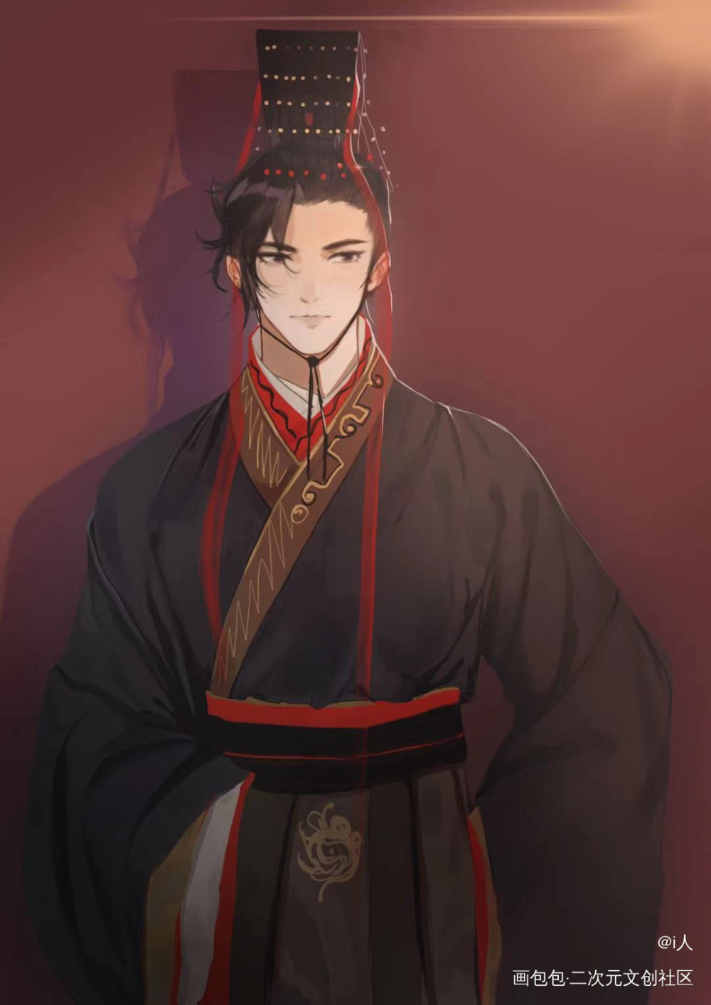 狗皇帝_二哈和他的白猫师尊墨燃绘画作品