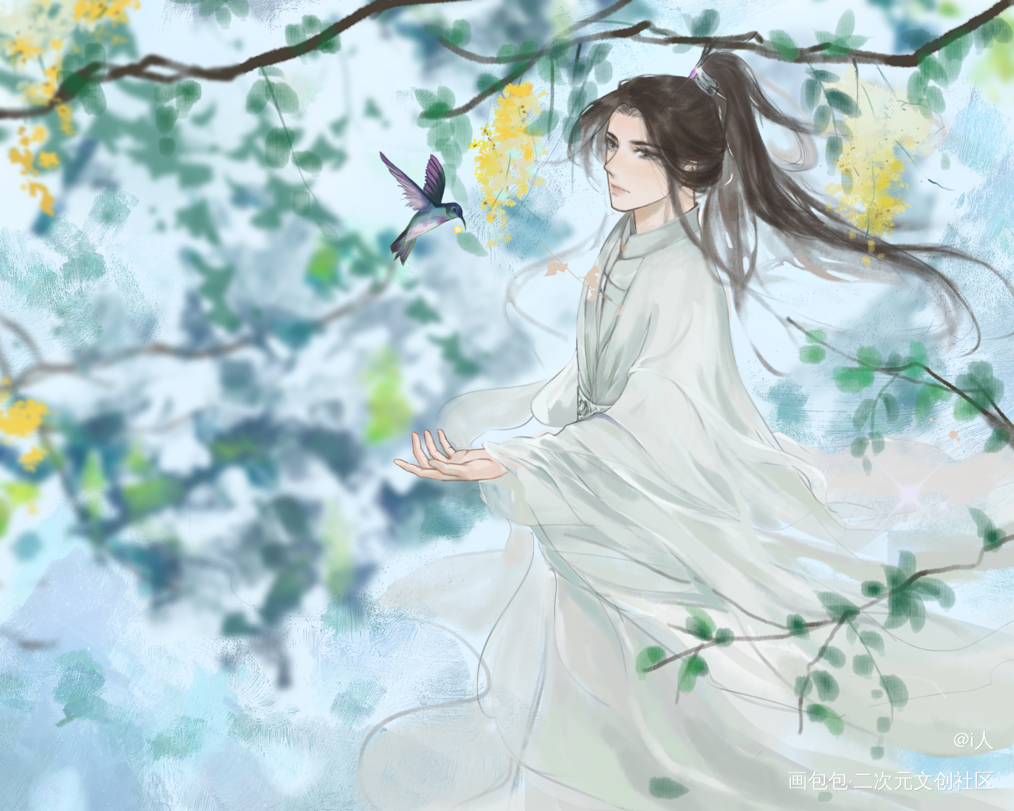 宁宁_二哈和他的白猫师尊楚晚宁绘画作品