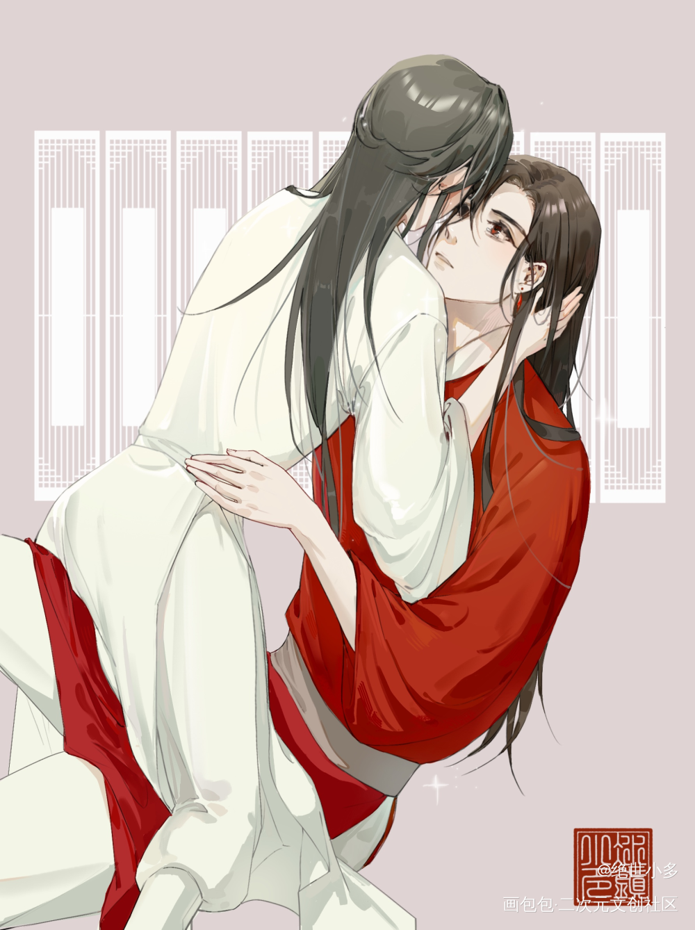 亲眼睛_天官赐福花怜绘画作品