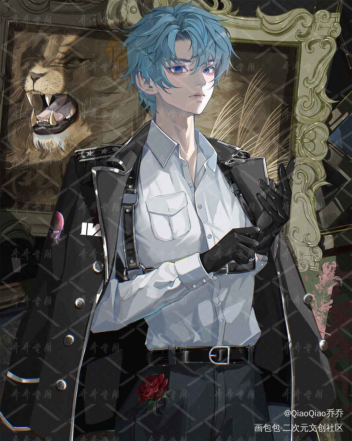 一花_第五人格板绘涂摸鱼页平涂制服军装绘画作品