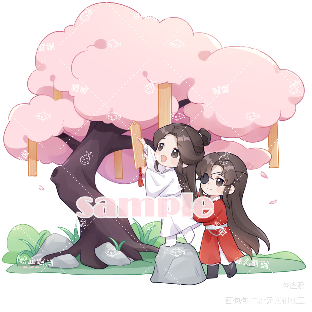 花怜－春_天官赐福花怜谢怜花城Q版绘画作品