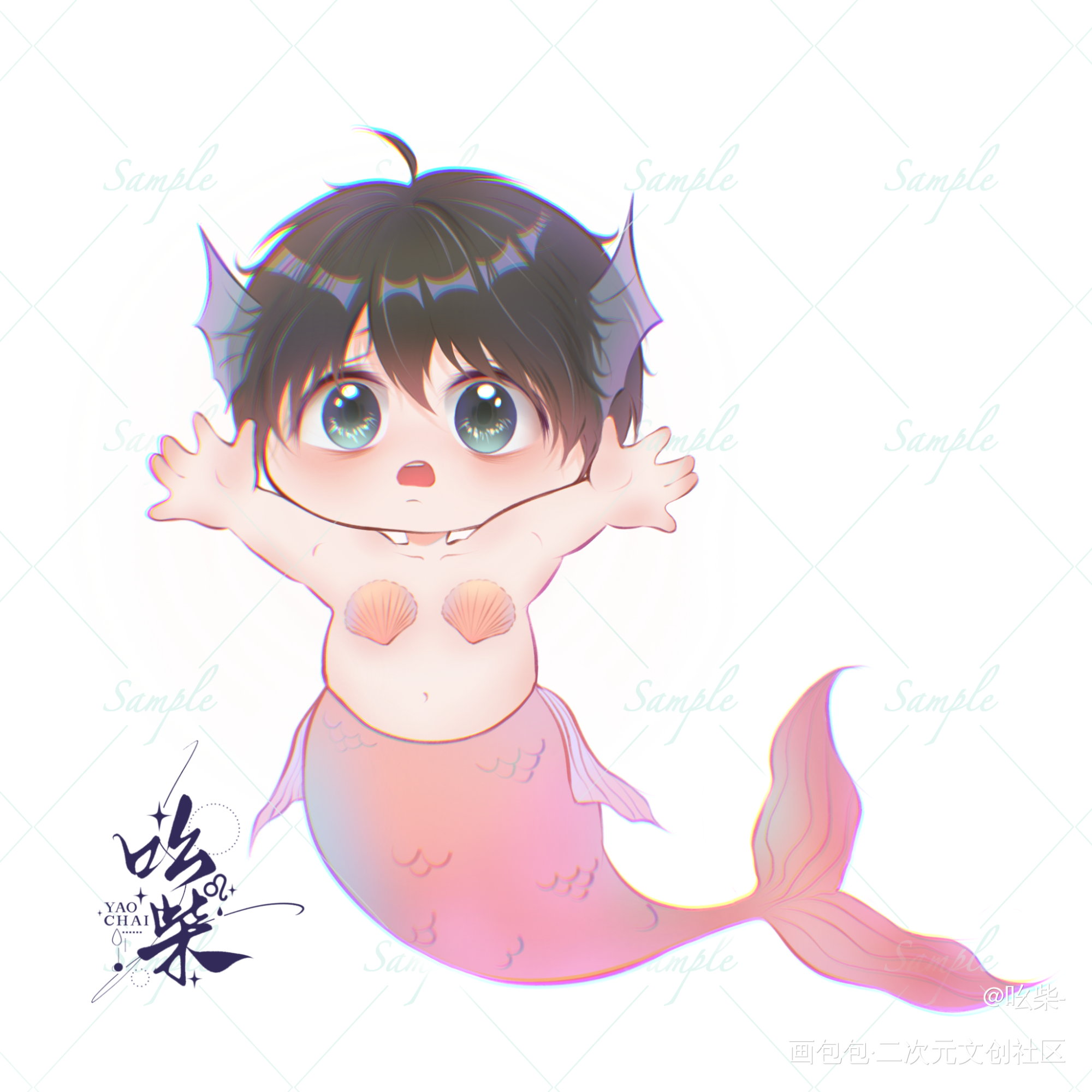美人鱼玉玉子_188男团李玉板绘涂绘画作品