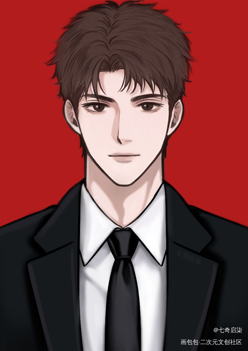 小狼狗证件照红底_188男团原顾原炀绘画作品