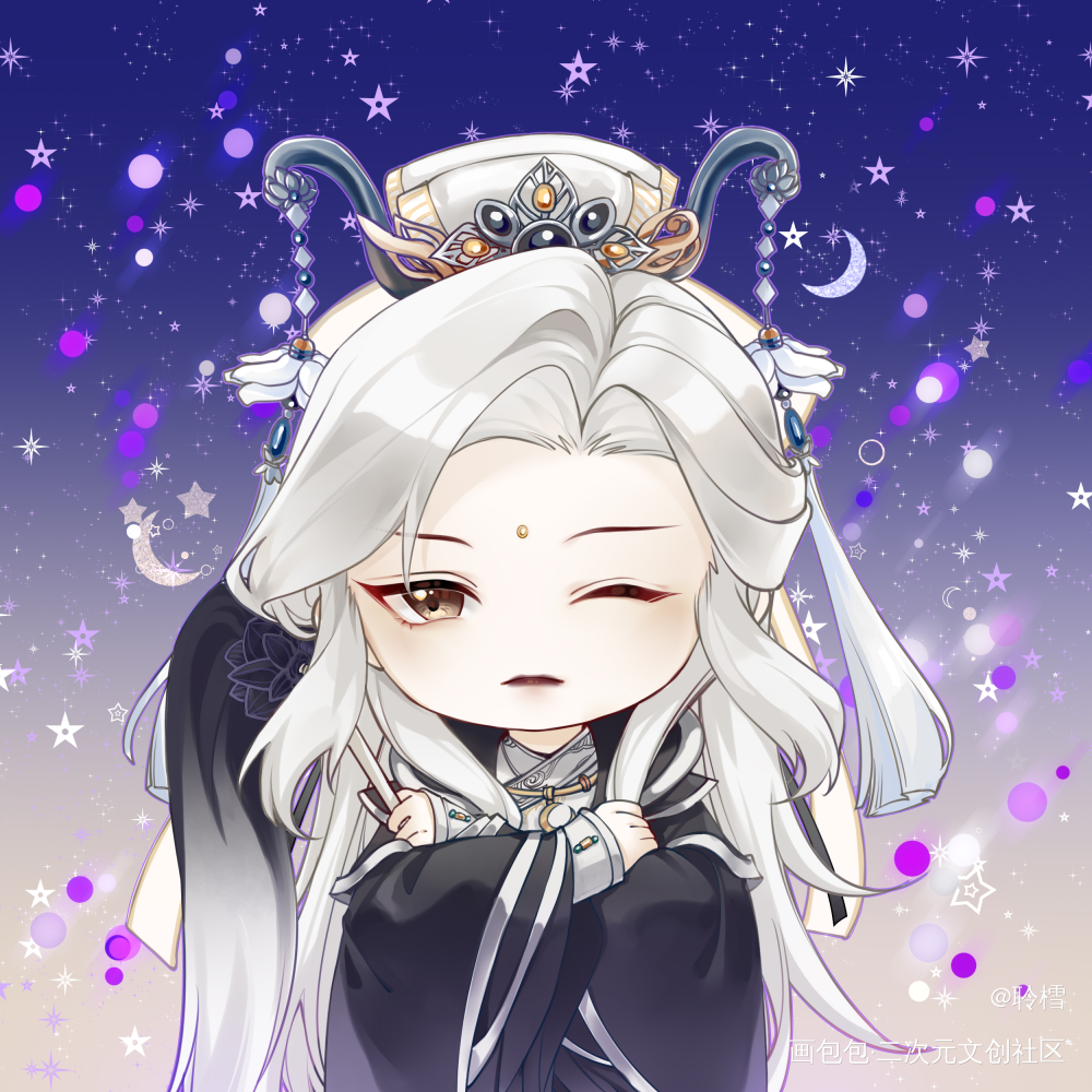 谈无欲：不喝_霹雳布袋戏素还真谈无欲Q版同人绘画作品