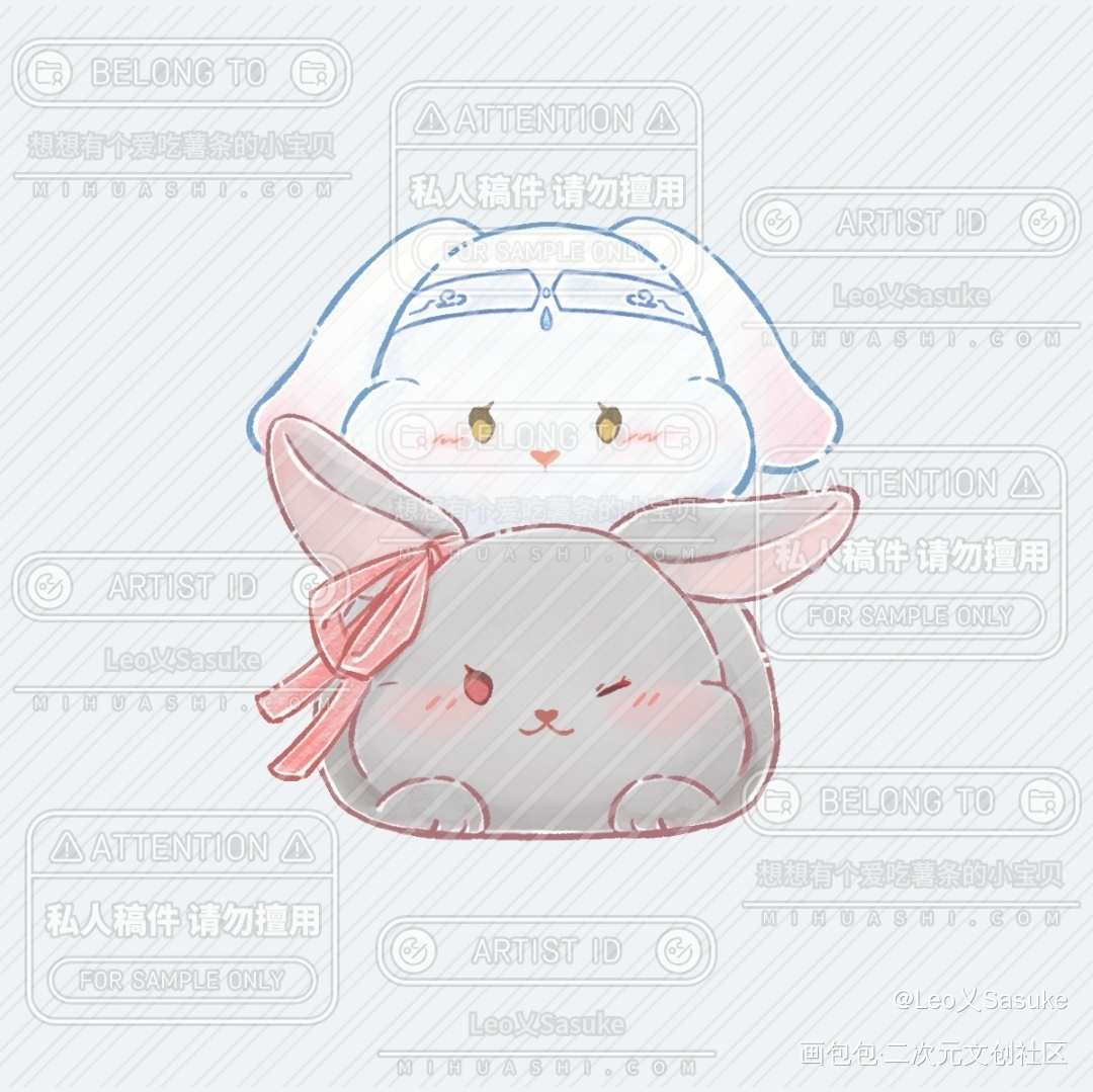 叠兔兔~_魔道祖师忘羡蓝忘机魏无羡绘画作品