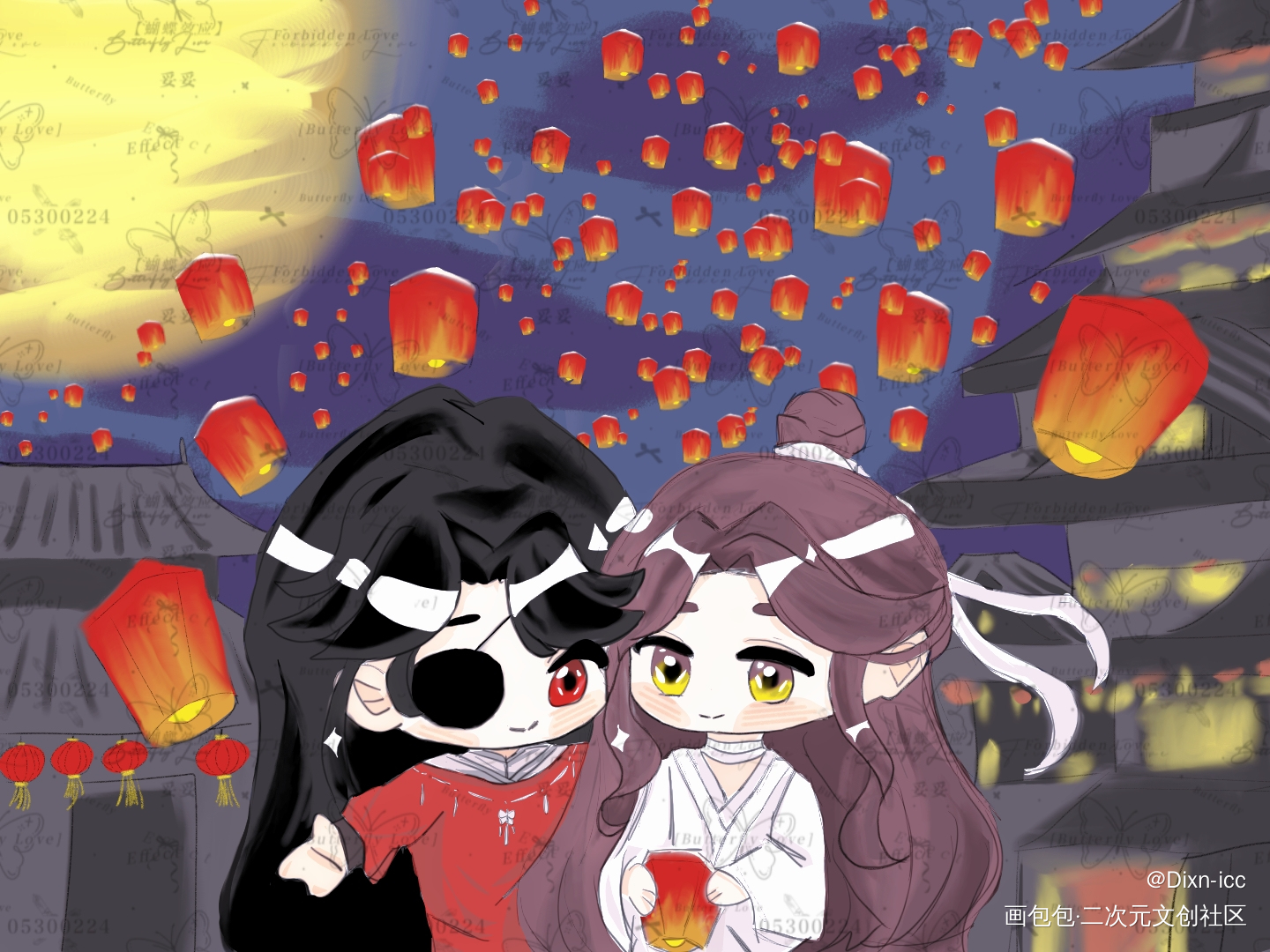 为你明灯三千，为你花开满城_天官赐福花怜谢怜花城血雨探花太子悦神绘画作品