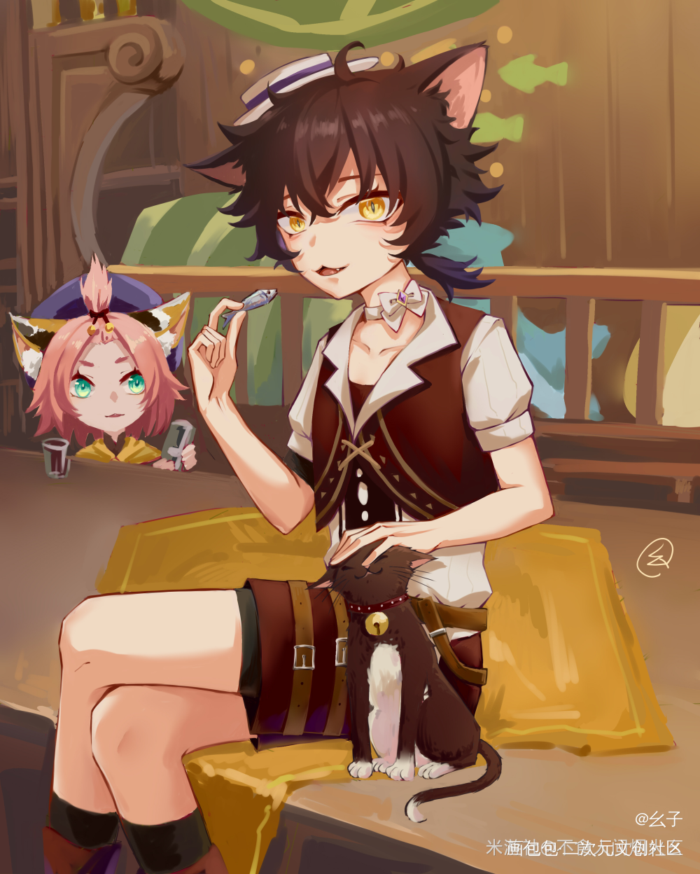 小王子拟人！！_原神板绘涂绘画作品