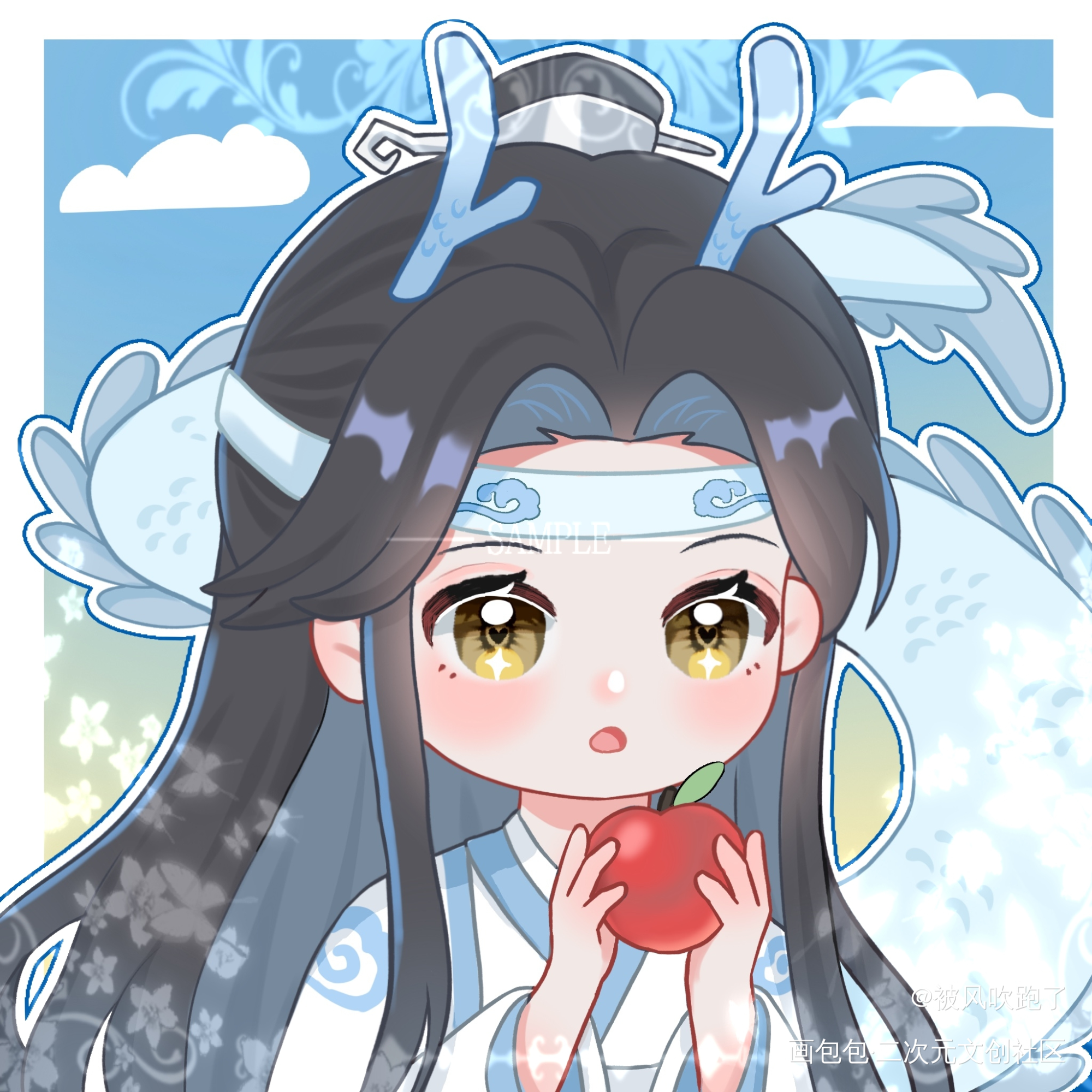 小叽小羡🥺🥺🥺_魔道祖师忘羡蓝忘机魏无羡绘画作品